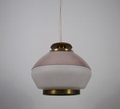 Mid-Century Acrylic and Opaline Glass Ceiling Lamp by Stilnovo, Italy, 1960s