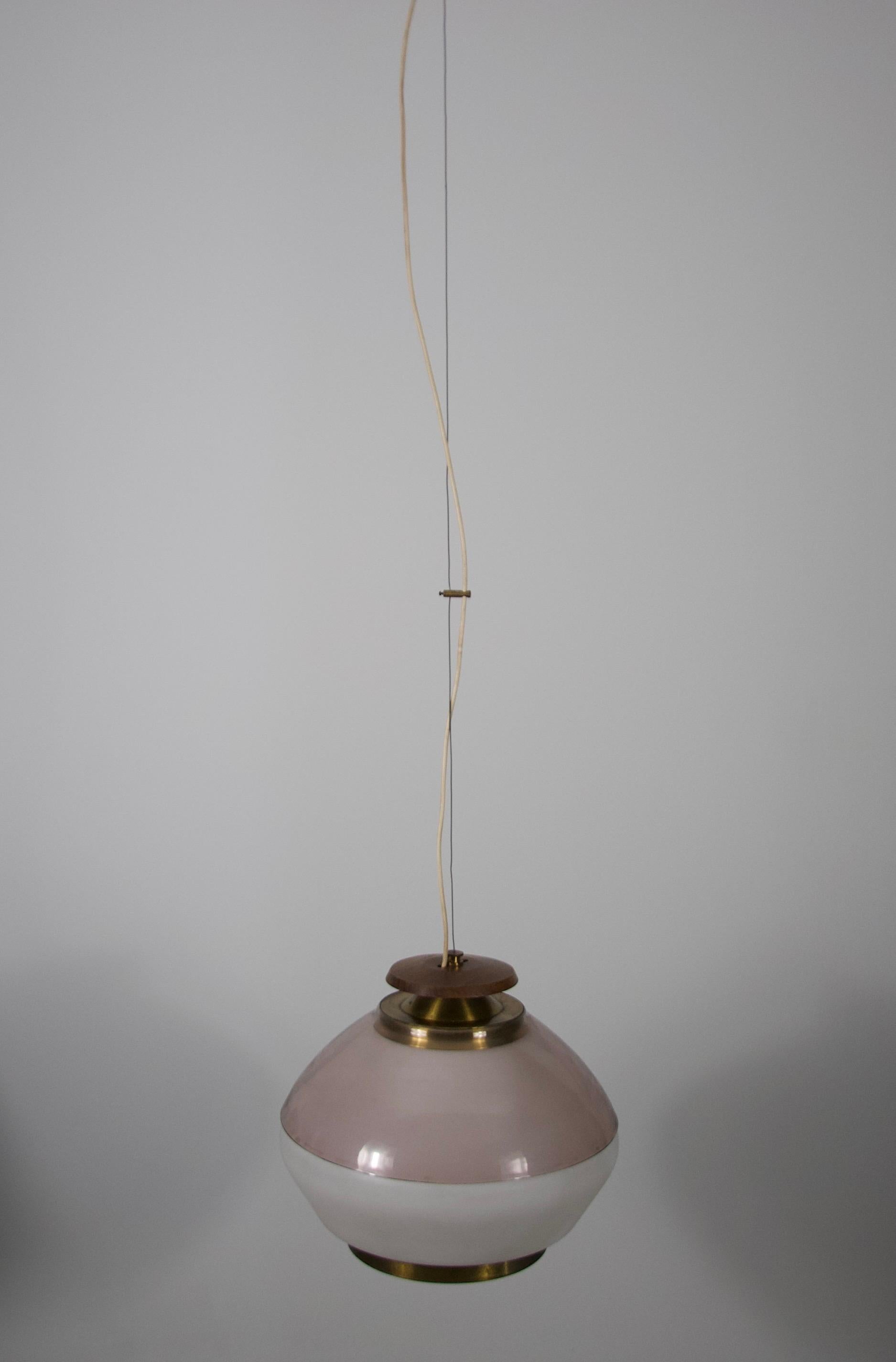 Mid-Century Acrylic and Opaline Glass Ceiling Lamp by Stilnovo, Italy, 1960s For Sale 1