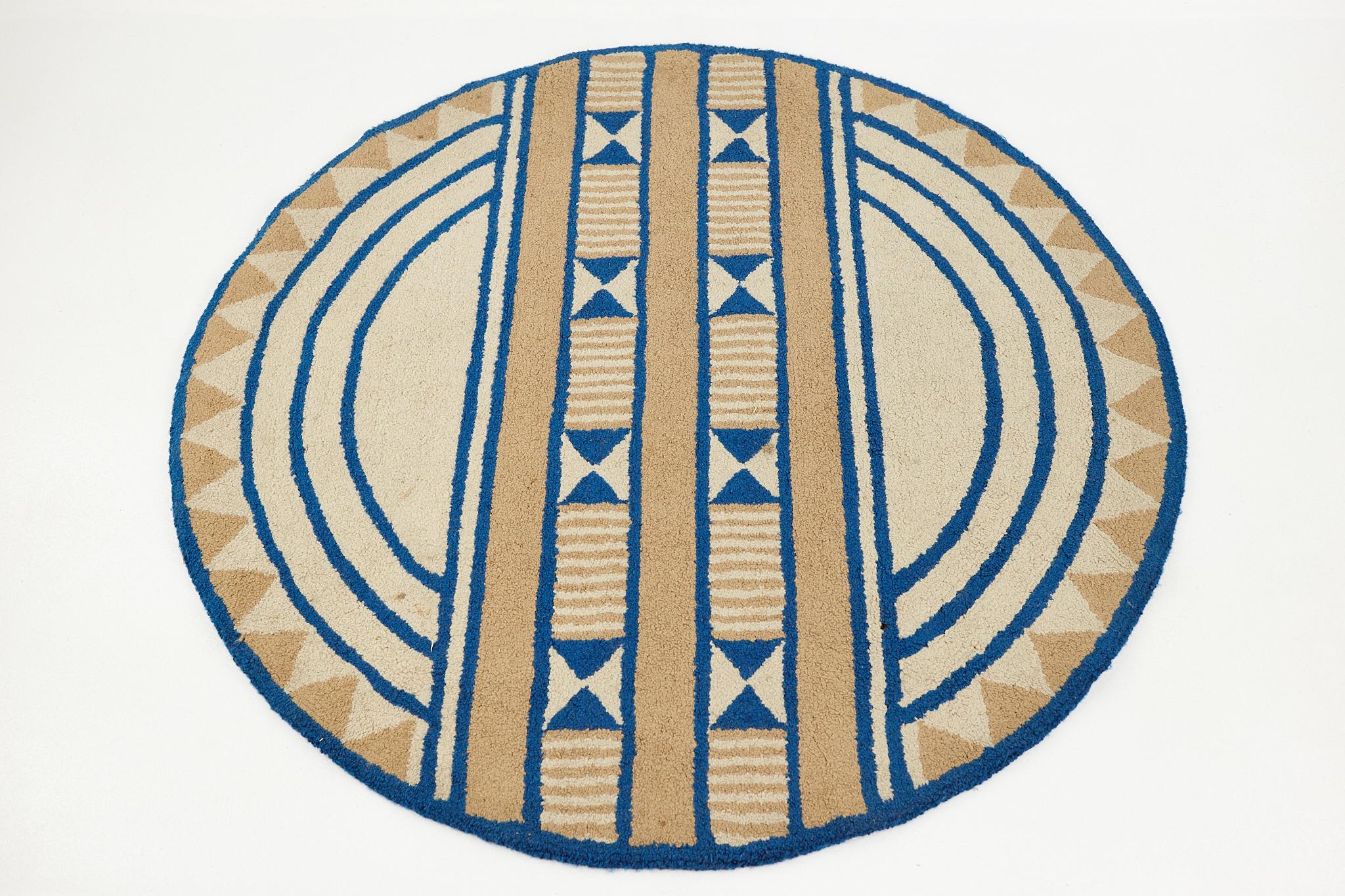 Mid century Acrylic high pile blue and beige round rug

This rug is in good vintage condition

This rug measures: 72 wide x 72 inches deep

We take our photos in a controlled lighting studio to show as much detail as possible. We do not