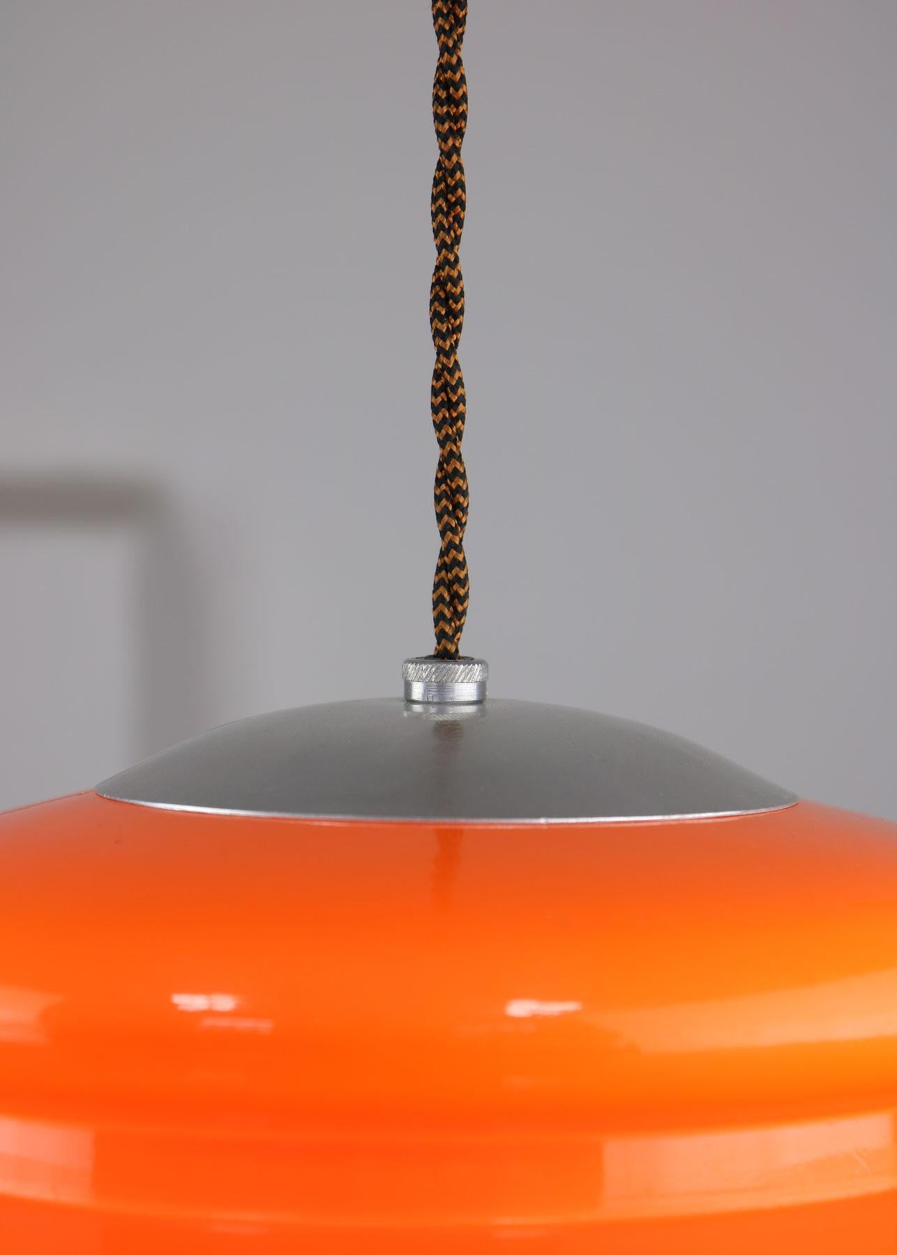 Mid-century Acrylic Italian Orange Pendant Lamp For Sale 7