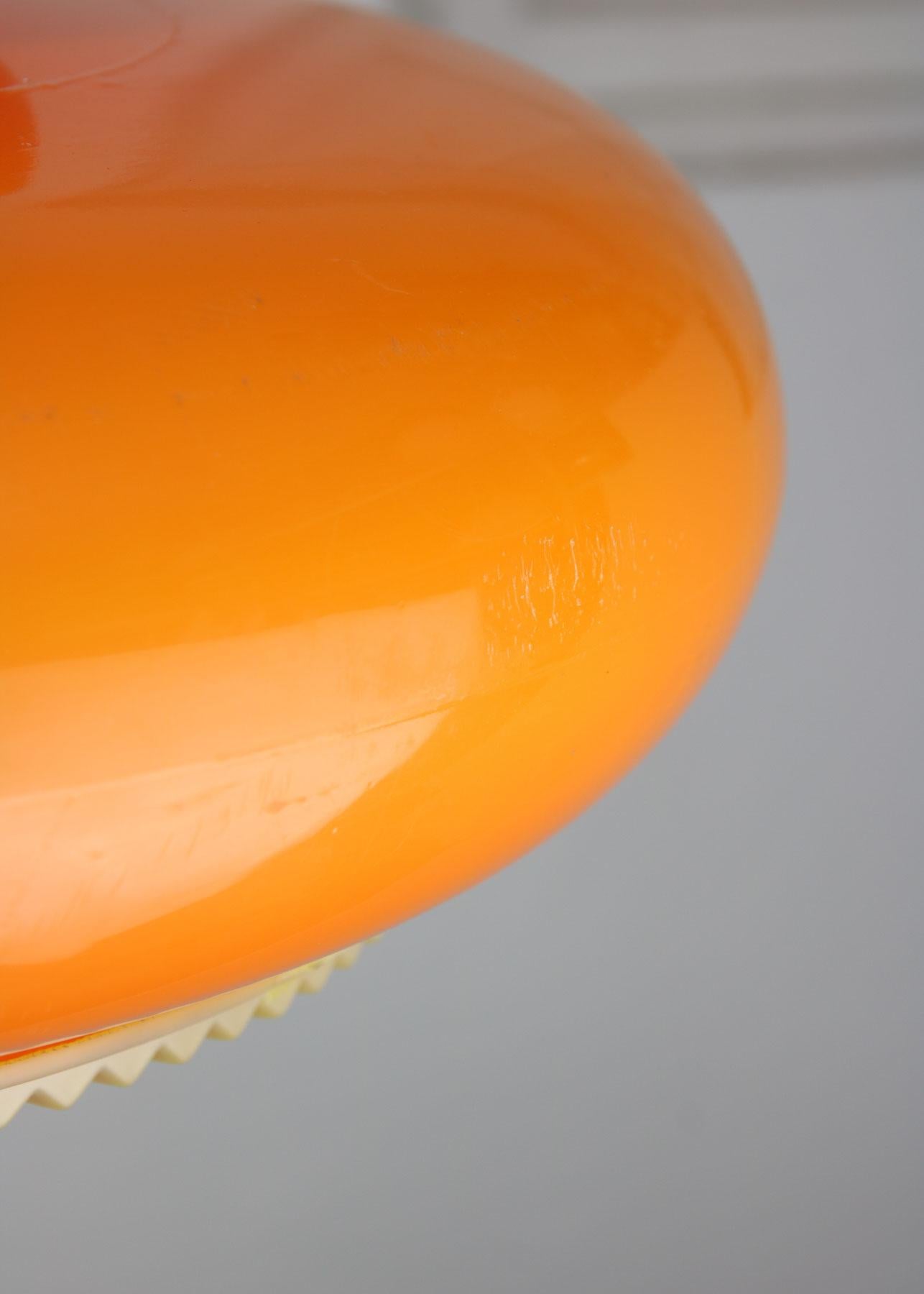 Mid-century Acrylic Italian Orange Pendant Lamp For Sale 11
