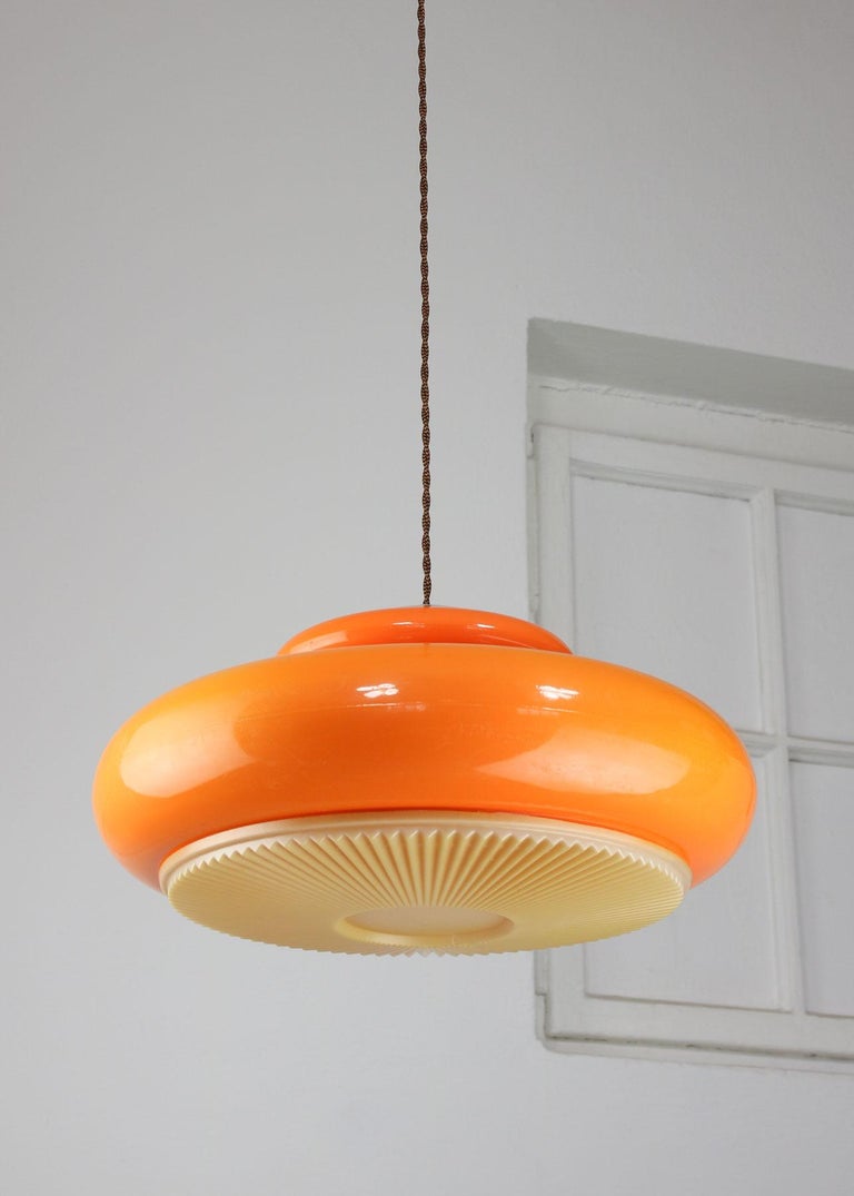 Midcentury Acrylic Italian Orange Pendant Lamp For Sale at 1stDibs — free download