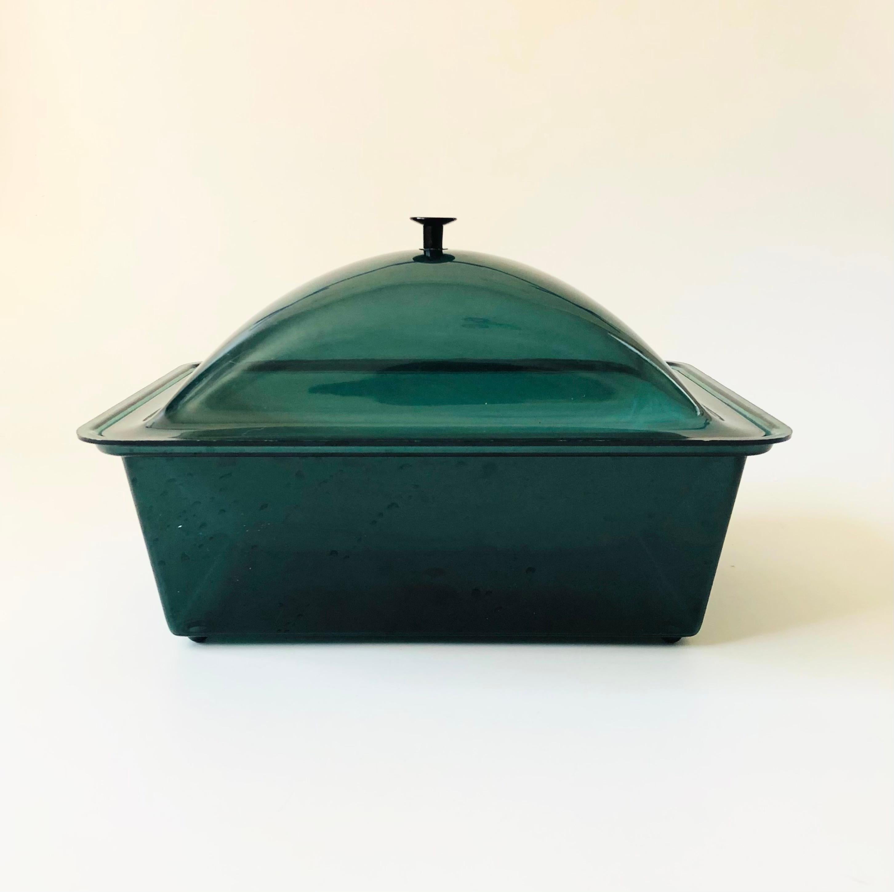 Mid Century Acrylic Lidded Serving Dish For Sale 5