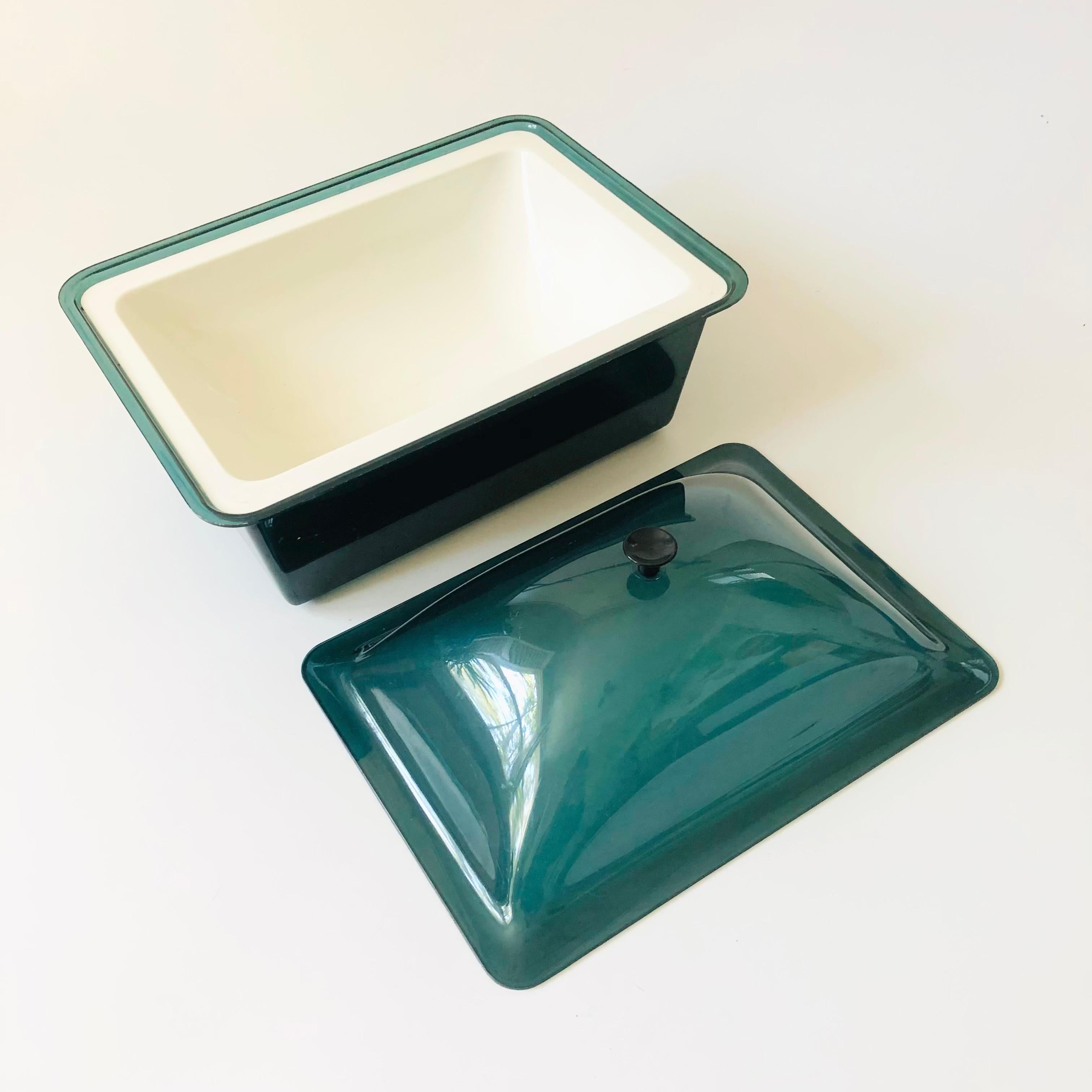 Mid Century Acrylic Lidded Serving Dish For Sale 1