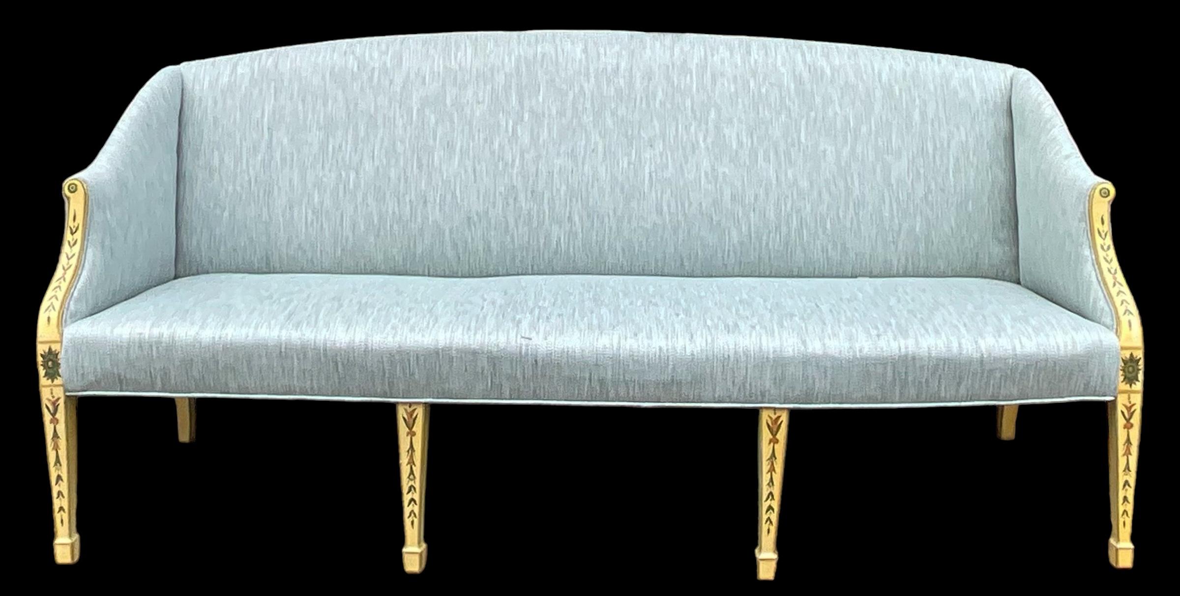 Tissu d'ameublement Canapé peint de style Adams du milieu du siècle dernier en vente