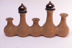 Midcentury Adjoined Stoneware Vessel / Decanter