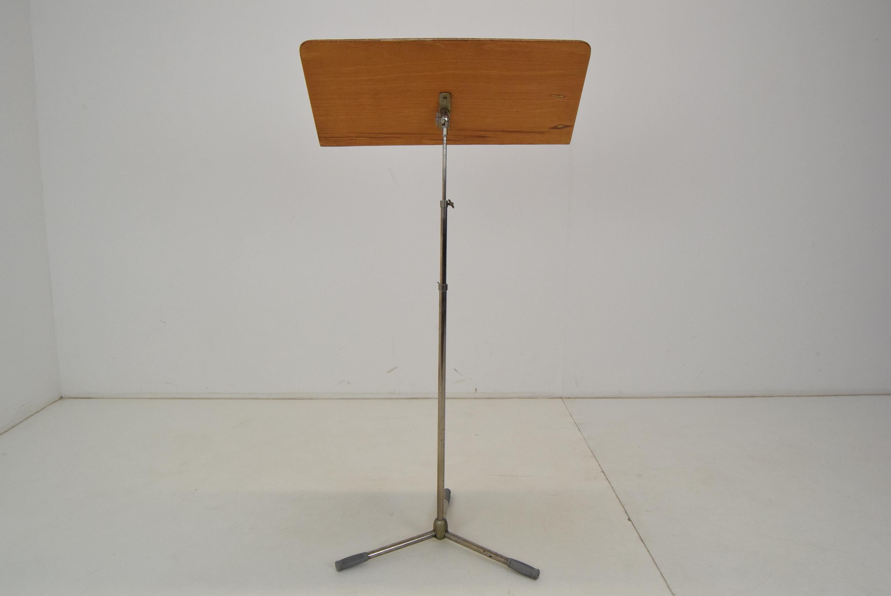 Czech Mid-Century Adjustable and Folding Music Stand, 1960's For Sale