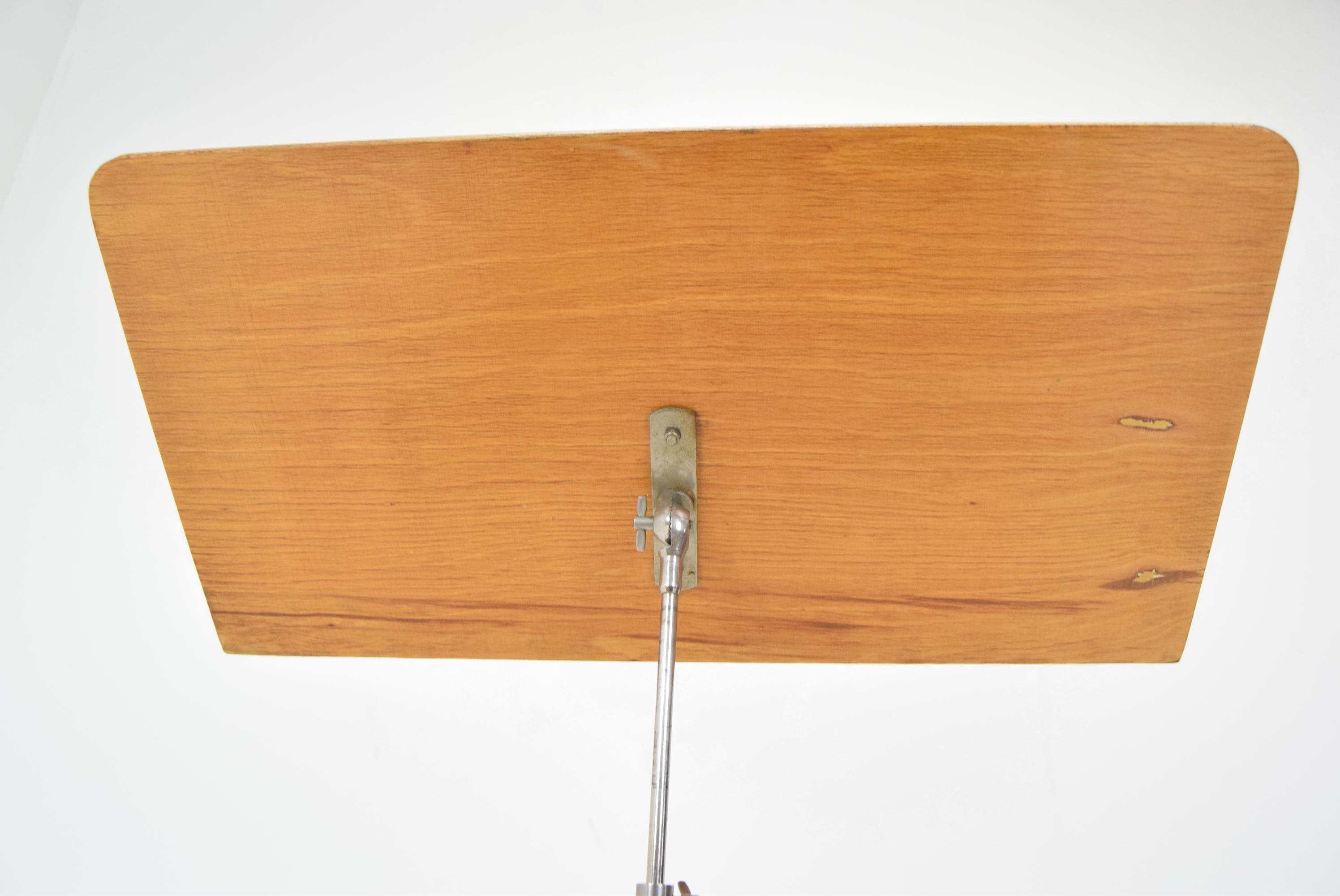 Mid-Century Adjustable and Folding Music Stand, 1960's In Good Condition For Sale In Praha, CZ