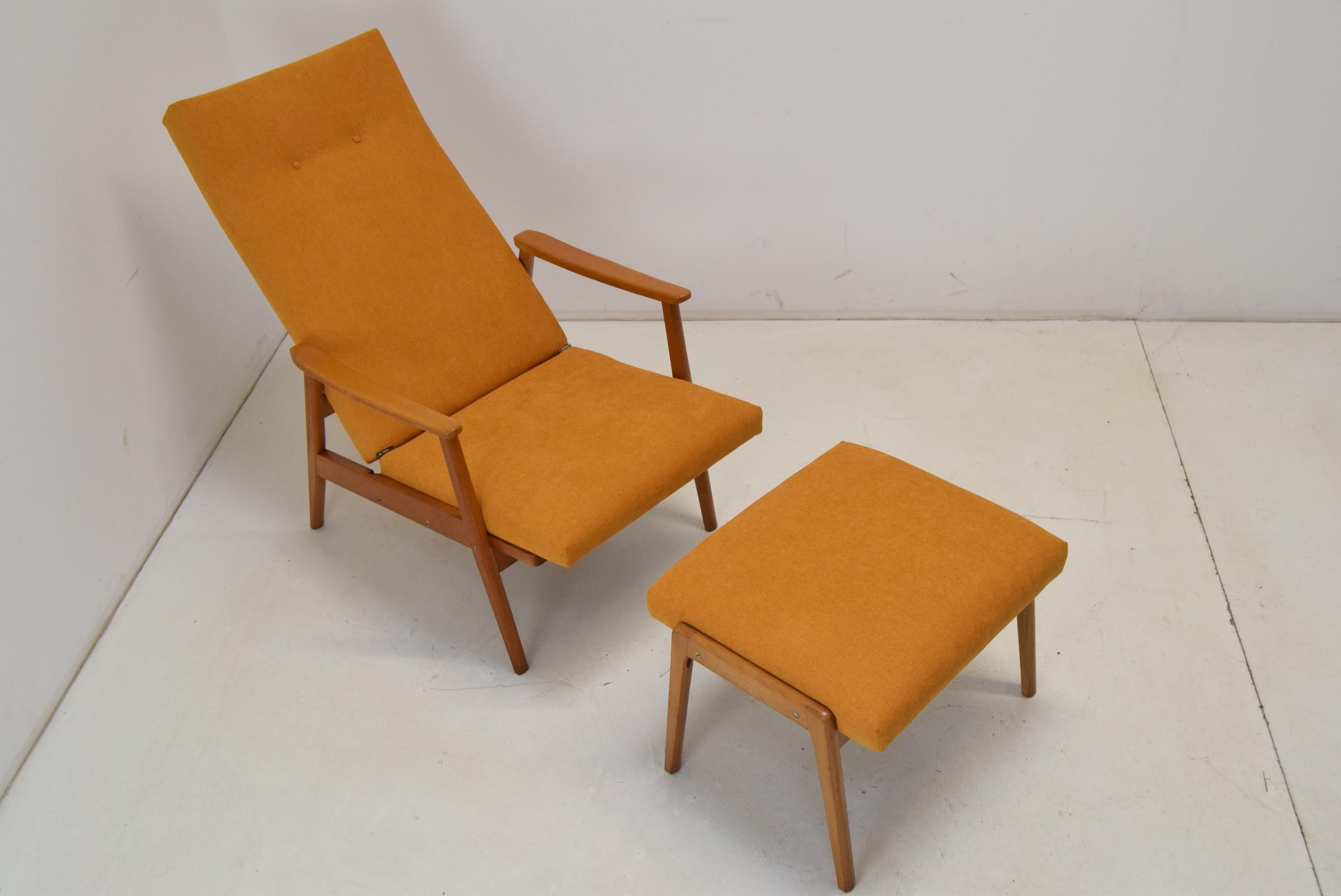 mid century chair and footstool