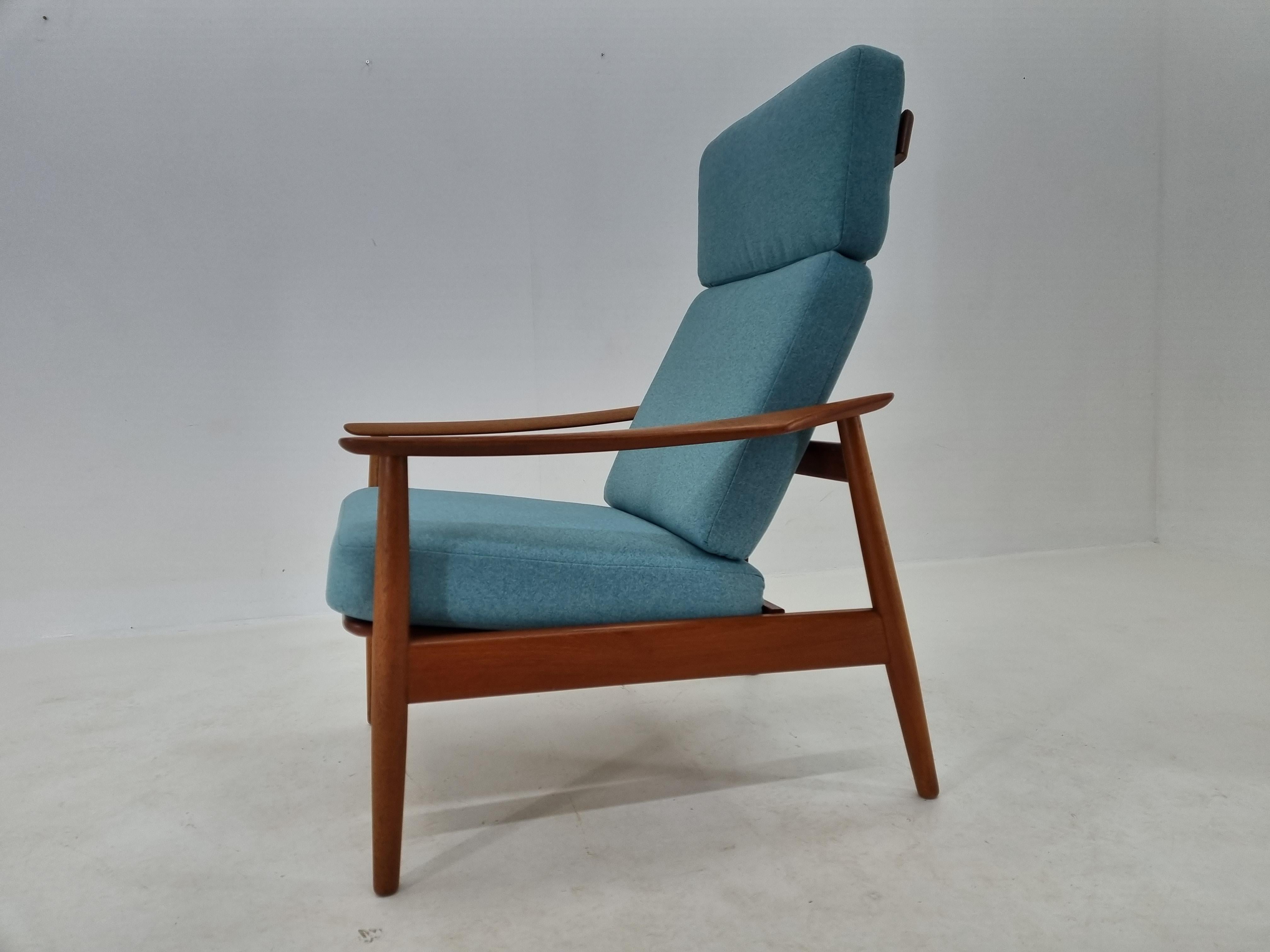Metà XX secolo Poltrona regolabile di metà secolo per France & Søn, Arne Vodder, Danimarca, anni '60 in vendita