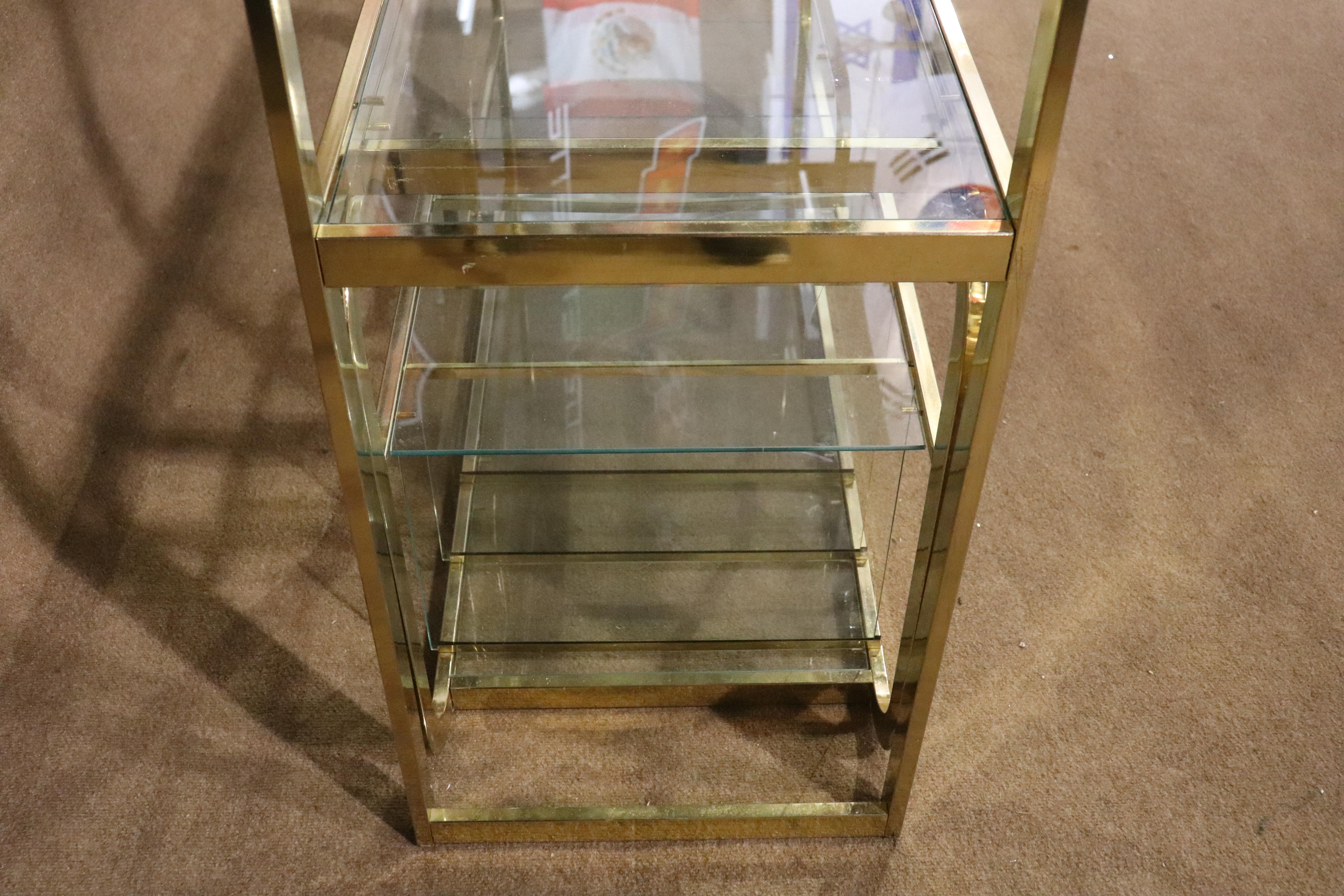 Brass Mid-Century Adjustable Bookcase