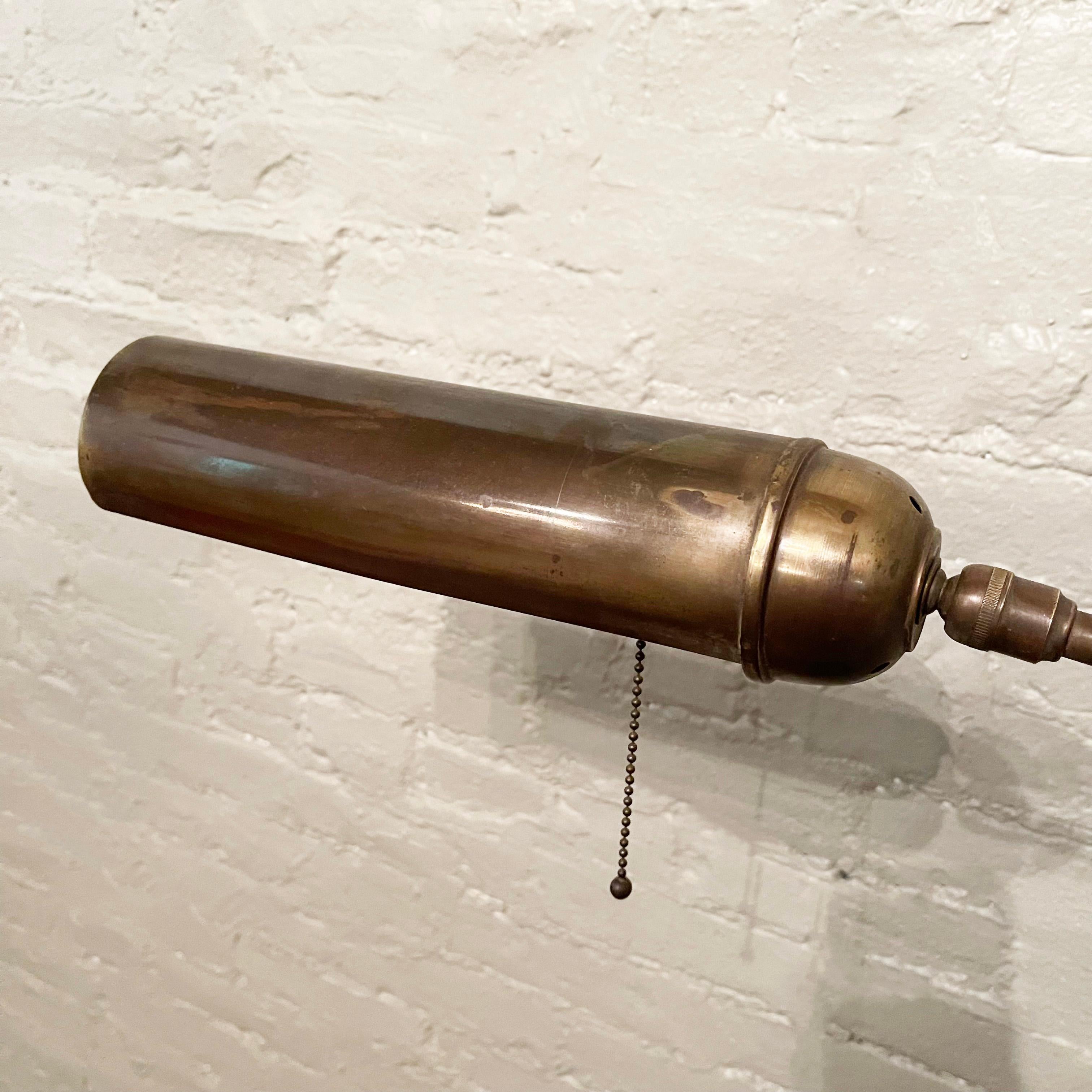 Mid-20th Century Mid-Century Adjustable Brass Library Reading Floor Lamp