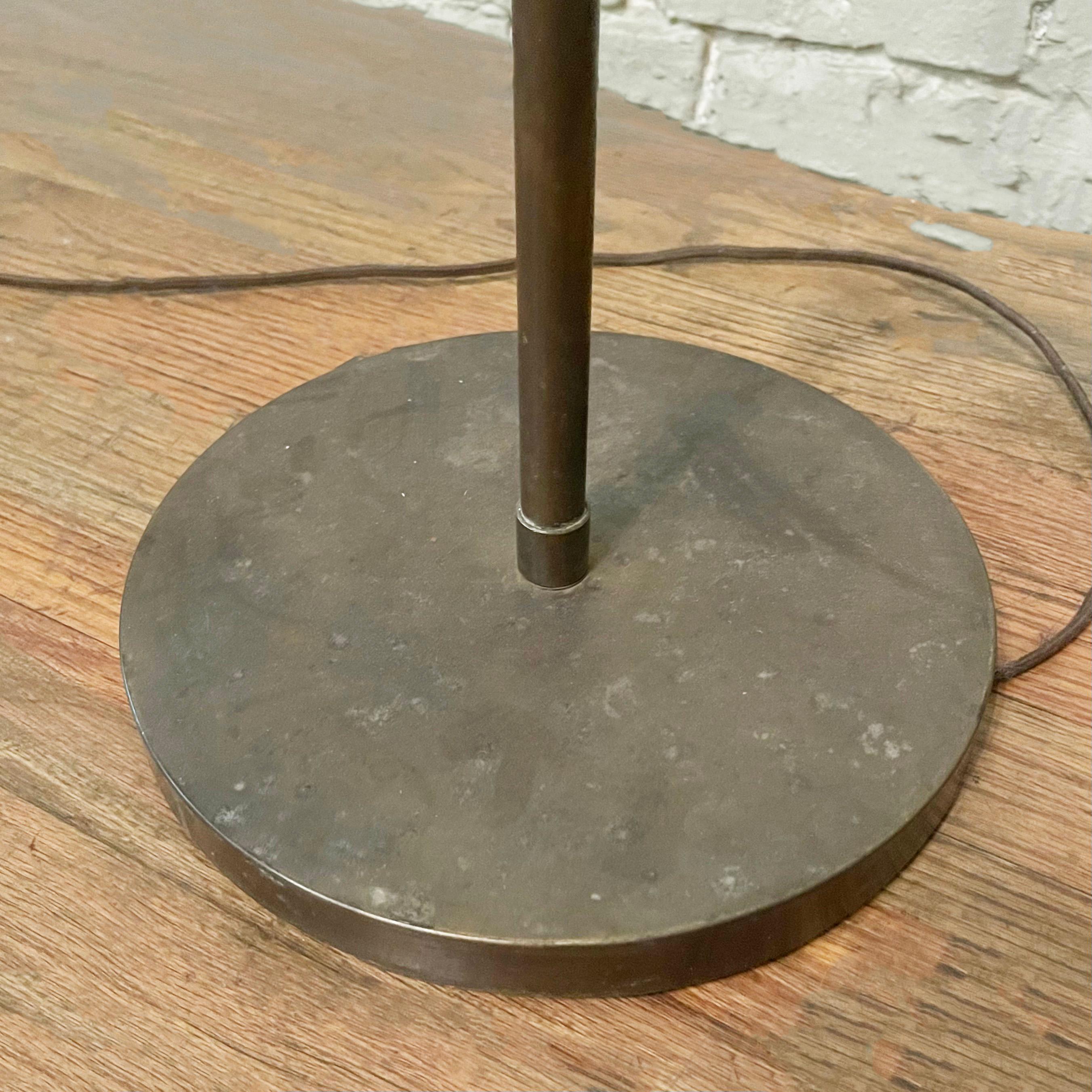 Mid-Century Adjustable Brass Library Reading Floor Lamp 1