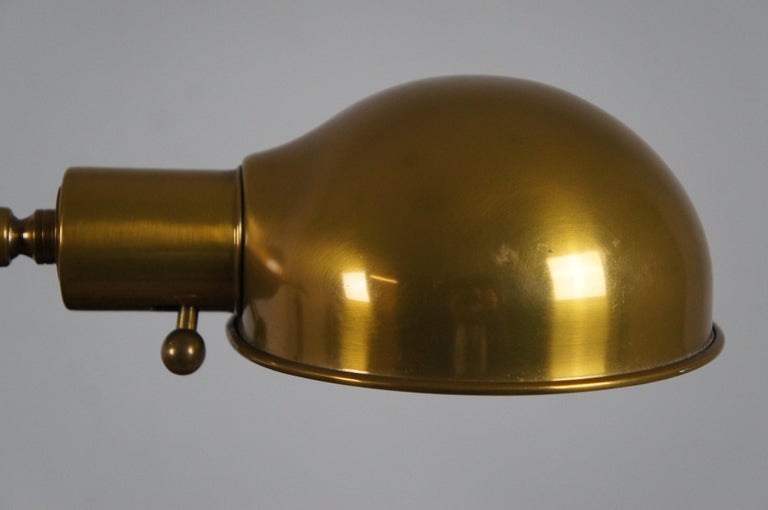Mid Century Adjustable Brass Swing Arm Reading Library Floor Lamp MCM ...