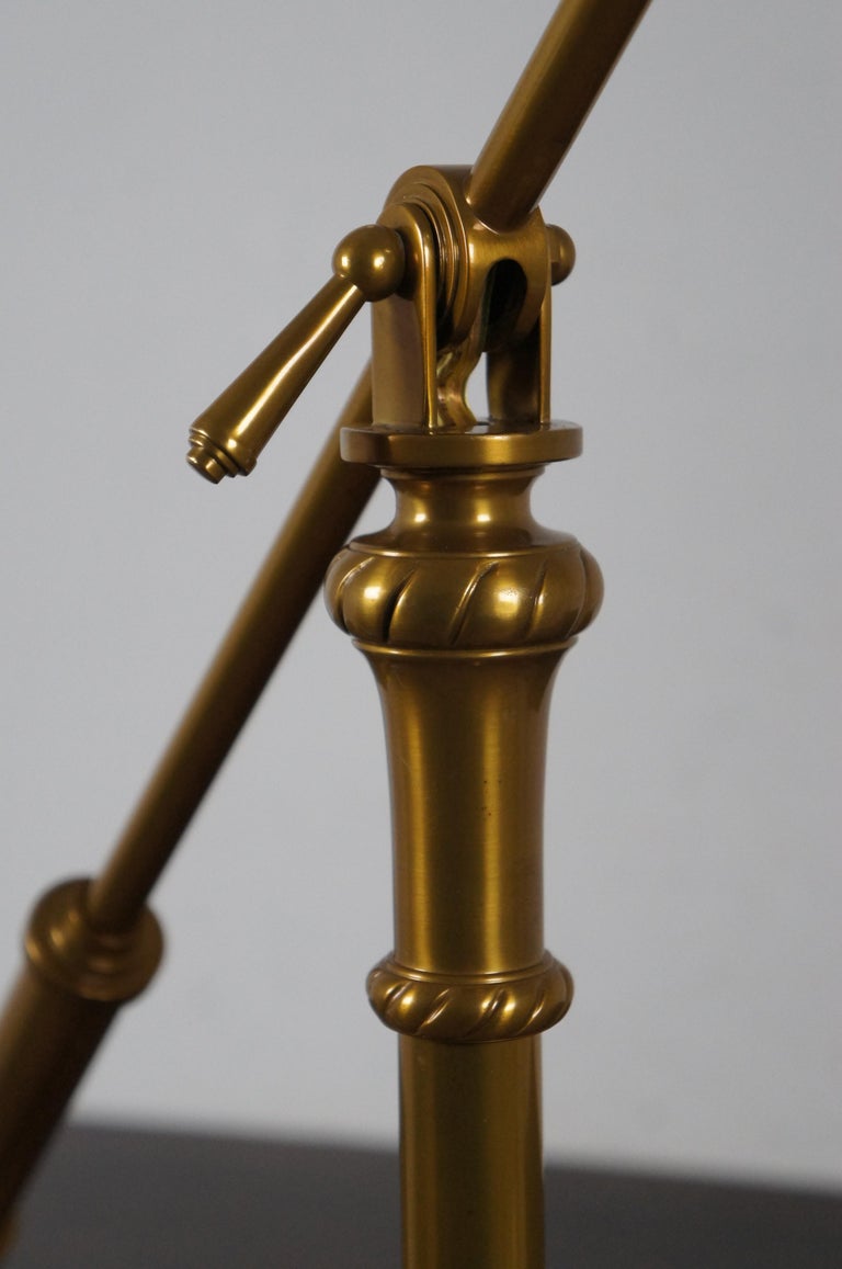 Mid Century Adjustable Brass Swing Arm Reading Library Floor Lamp MCM ...