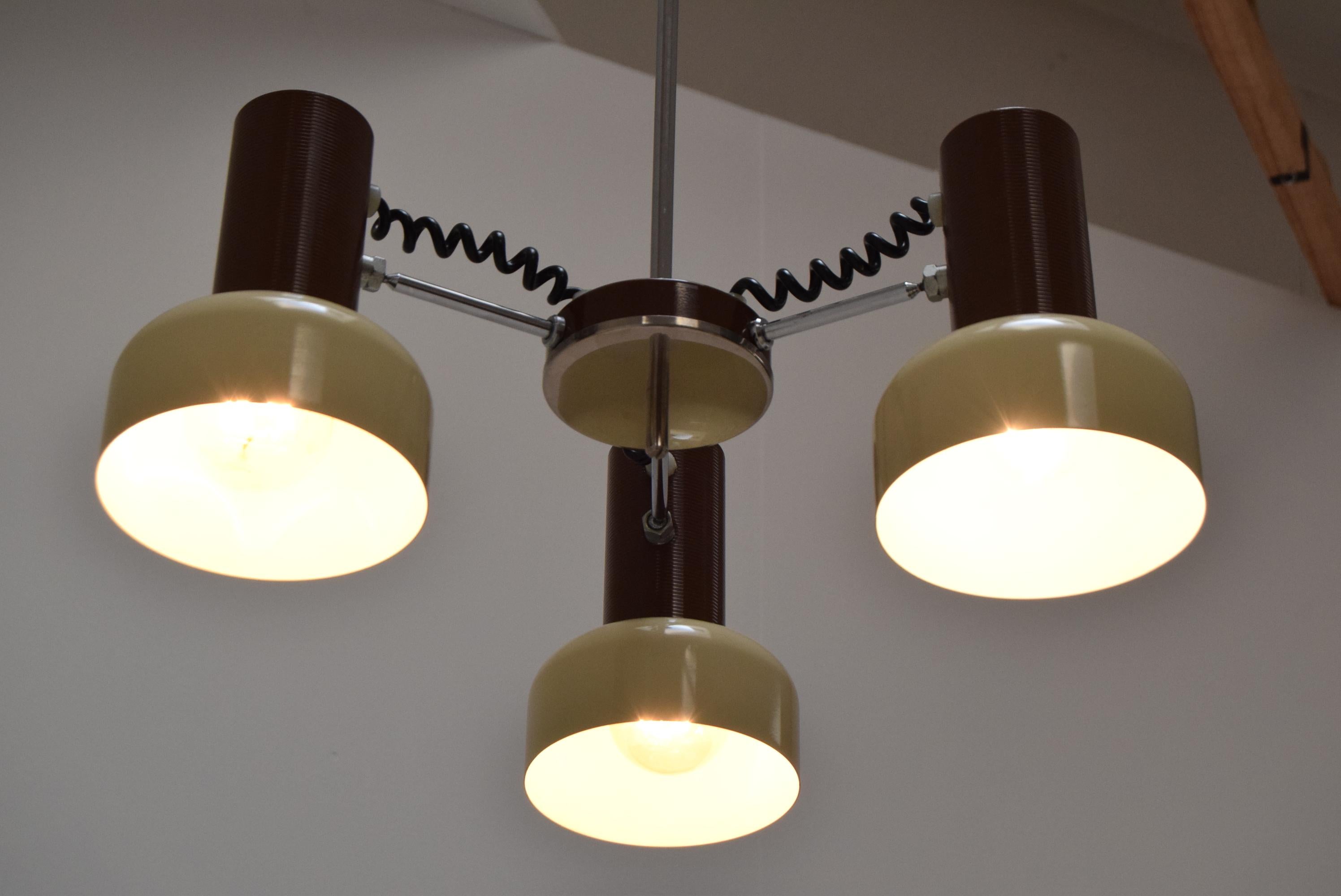 Czech Midcentury Adjustable Chandelier by Napako, 1970s For Sale
