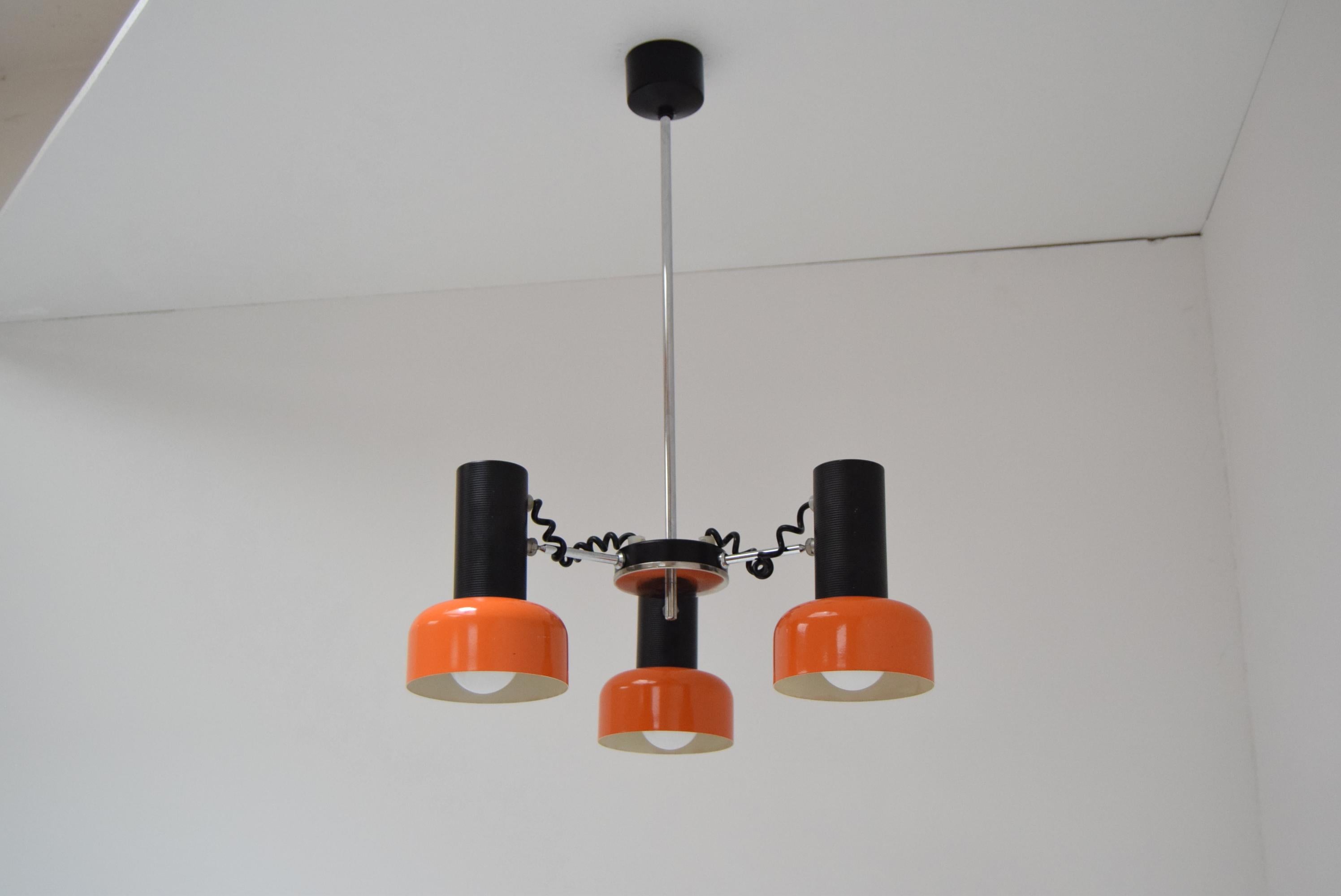 Czech Midcentury Adjustable Chandelier by Napako, 1970s For Sale