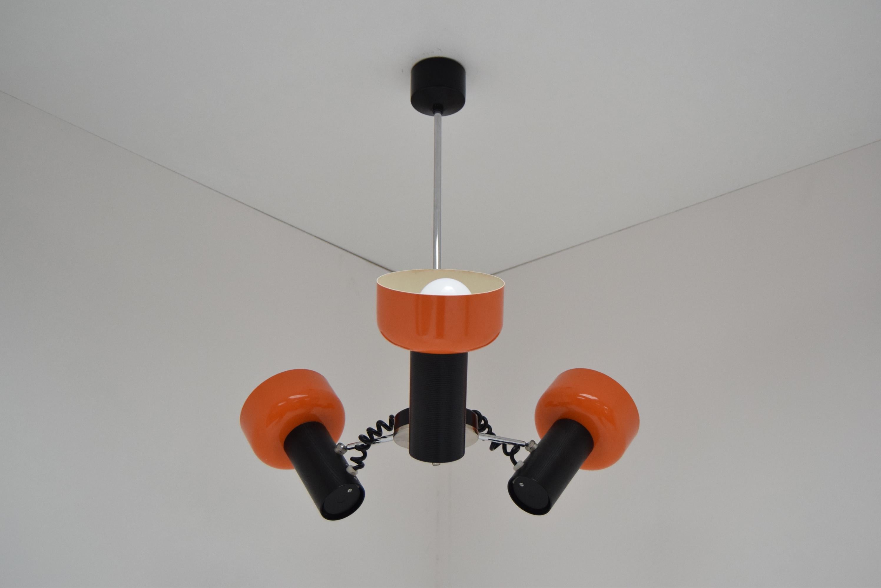 Midcentury Adjustable Chandelier by Napako, 1970s In Fair Condition For Sale In Praha, CZ