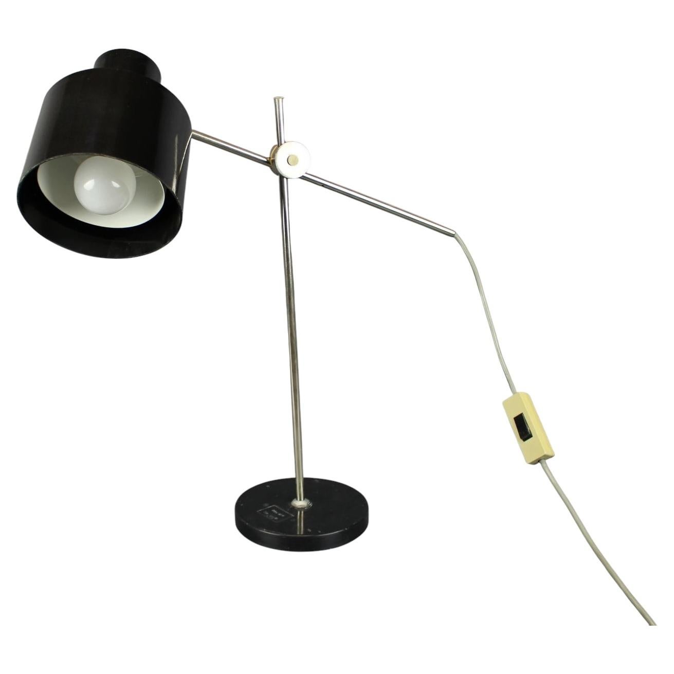 Mid-Century Adjustable Chrome and Bakelite Desk Lamp, Czechoslovakia, 1950s