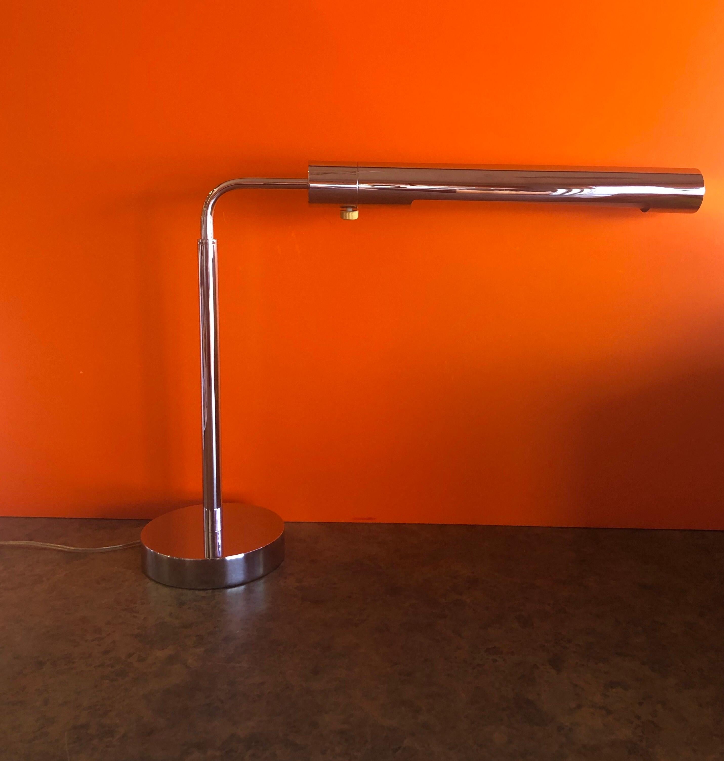 Mid-Century Modern Midcentury Adjustable Chrome Pharmacy Desk Lamp in the Style of Koch & Lowy For Sale