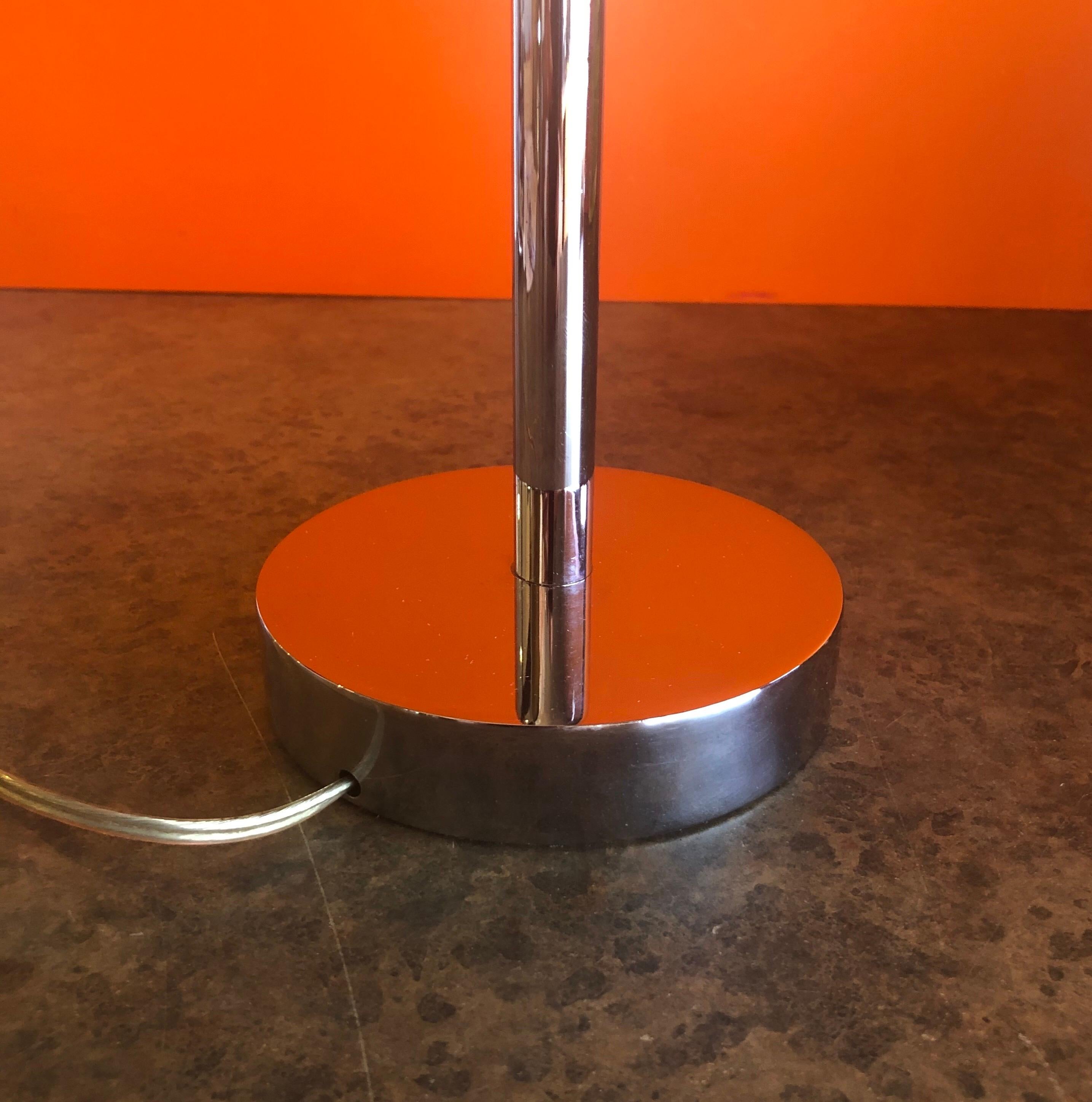 Midcentury Adjustable Chrome Pharmacy Desk Lamp in the Style of Koch & Lowy For Sale 1