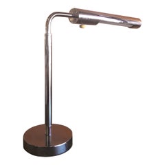 Midcentury Adjustable Chrome Pharmacy Desk Lamp in the Style of Koch & Lowy