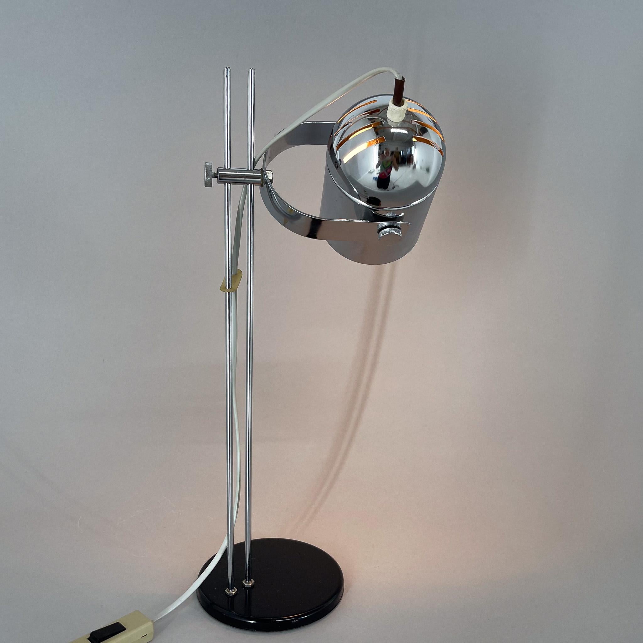 Mid-Century Modern Mid-century Adjustable Chrome Table Lamp designed by Stanislav Indra, 1970's