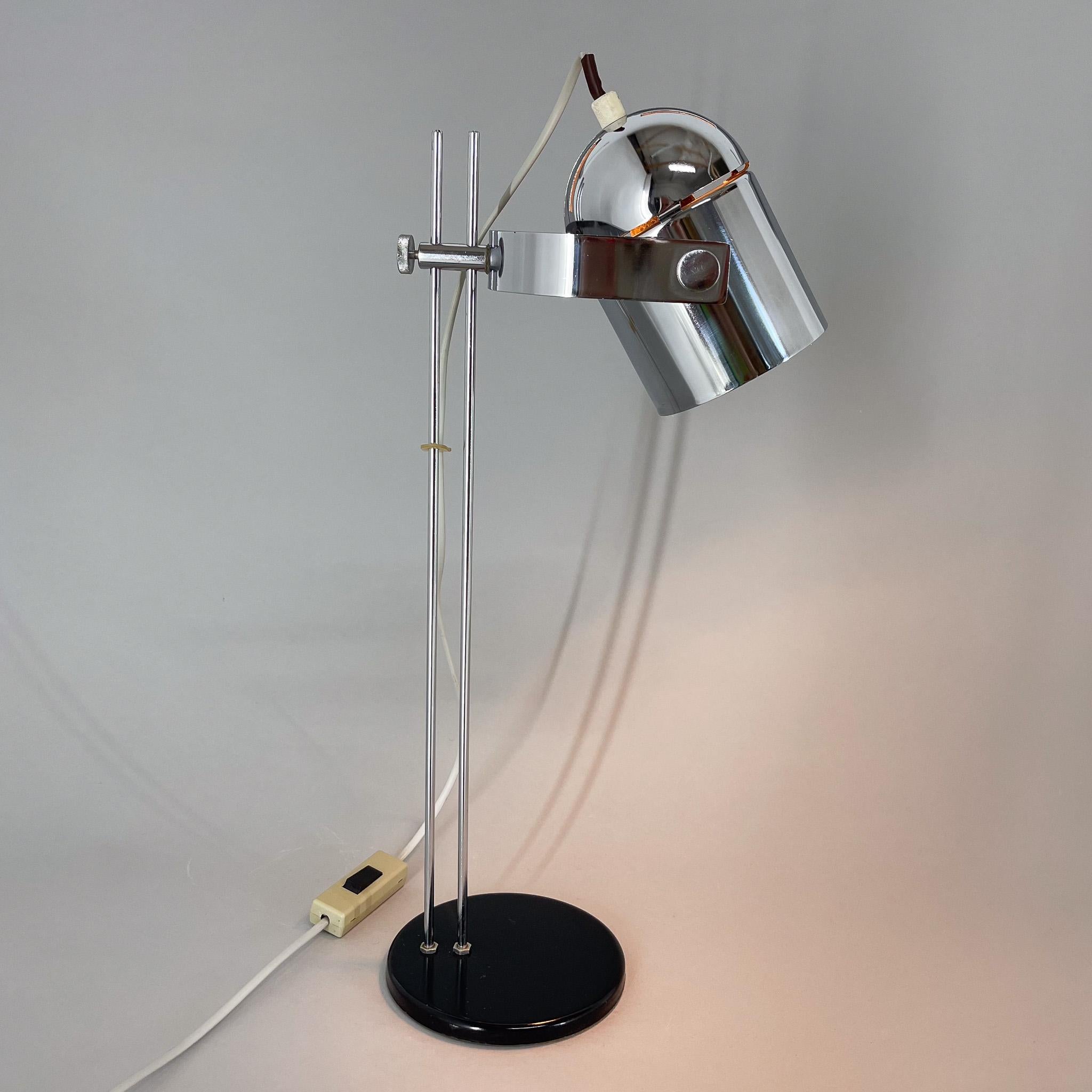 Mid-century Adjustable Chrome Table Lamp designed by Stanislav Indra, 1970's 3