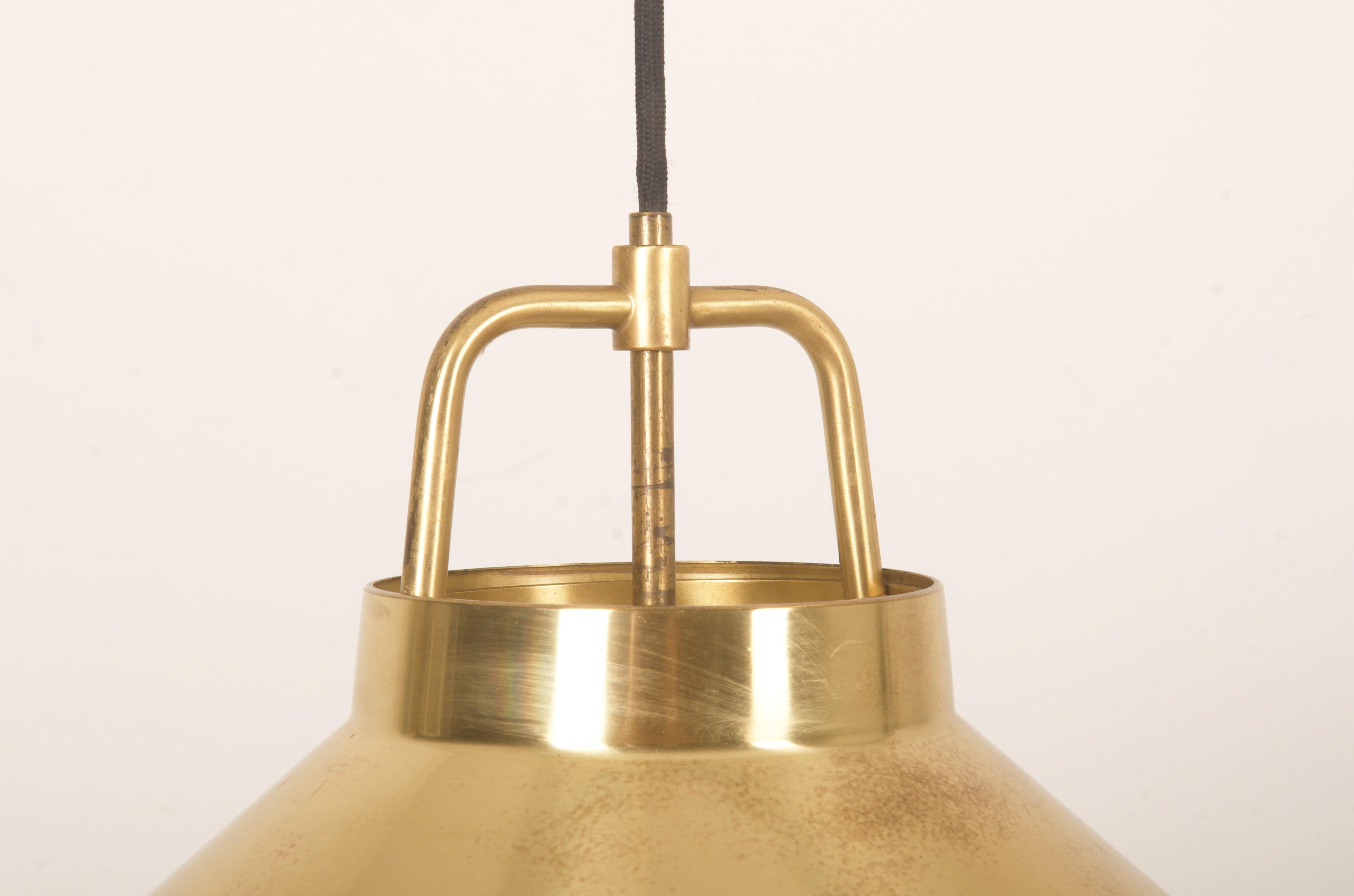 Mid-Century Adjustable Danish Brass Pendant by Lyfa For Sale 1