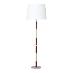 Vintage Mid-Century Adjustable Danish Floor Lamp Jo Hammerborg Style, Rosewood and Steel