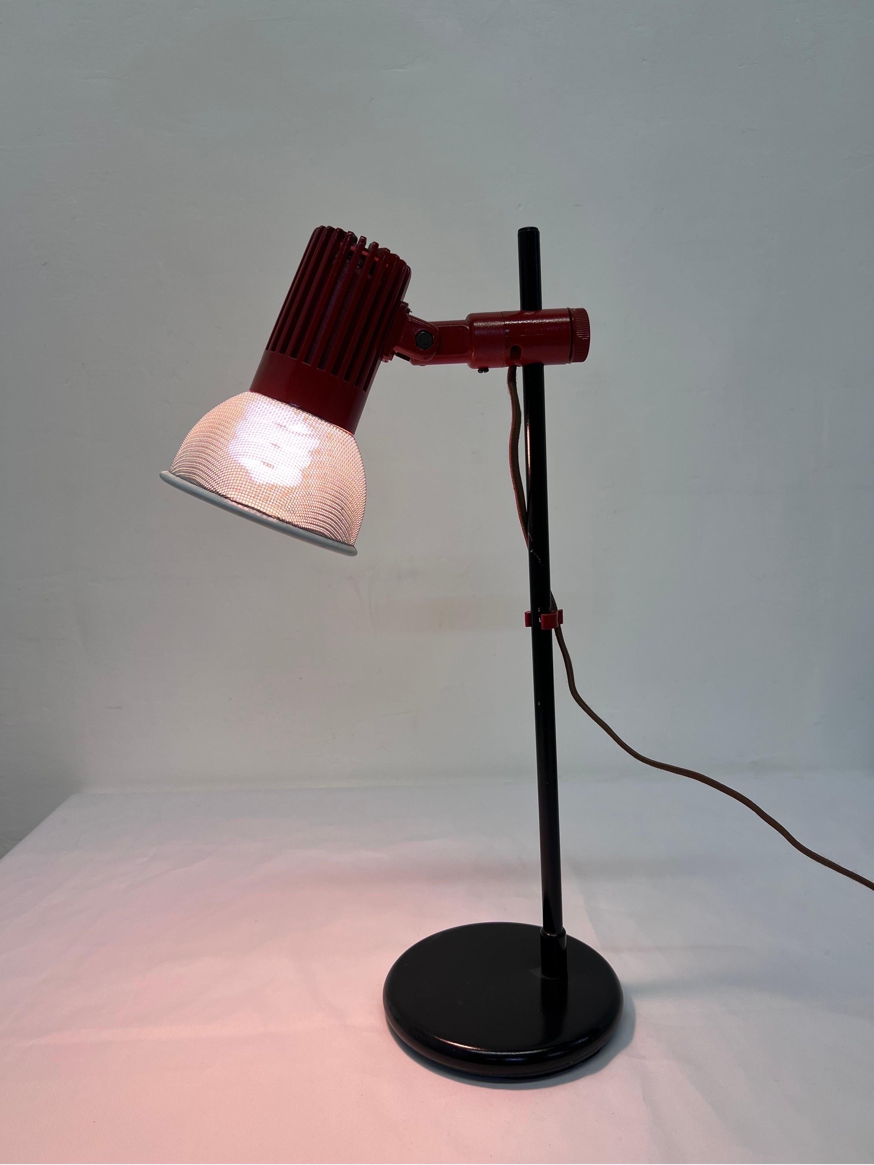Mid-Century Adjustable Desk or Table Lamp with Perforated Shade by Unilite In Good Condition For Sale In Miami, FL