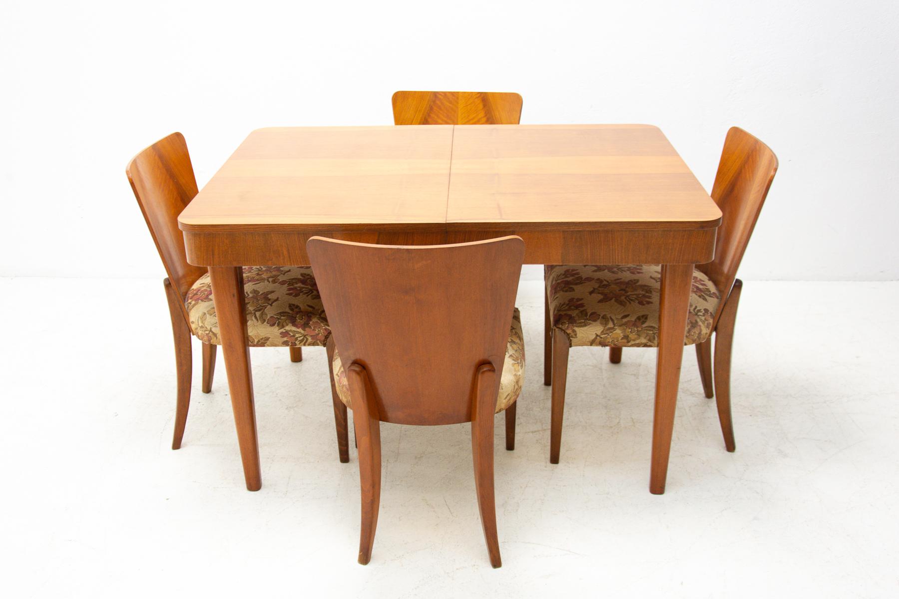 Mid century Adjustable Dining Table by Jindřich Halabala, 1950s 9