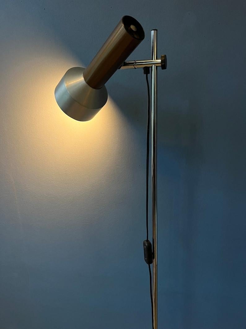 Metal Mid Century Adjustable Floor Lamp, 1970s For Sale