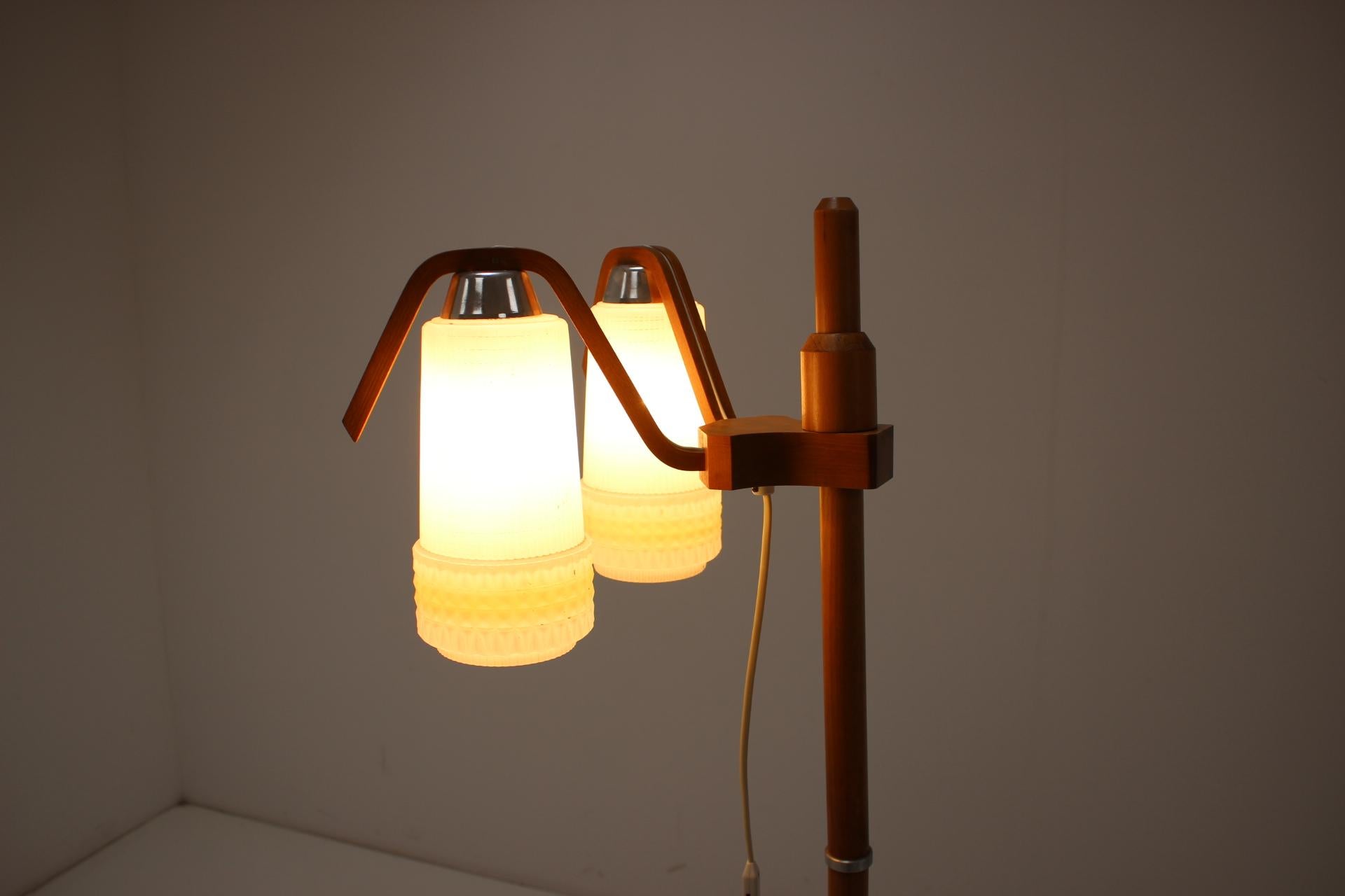Mid-Century Adjustable Floor Lamp, Dřevo Humpolec, 1970's For Sale 5