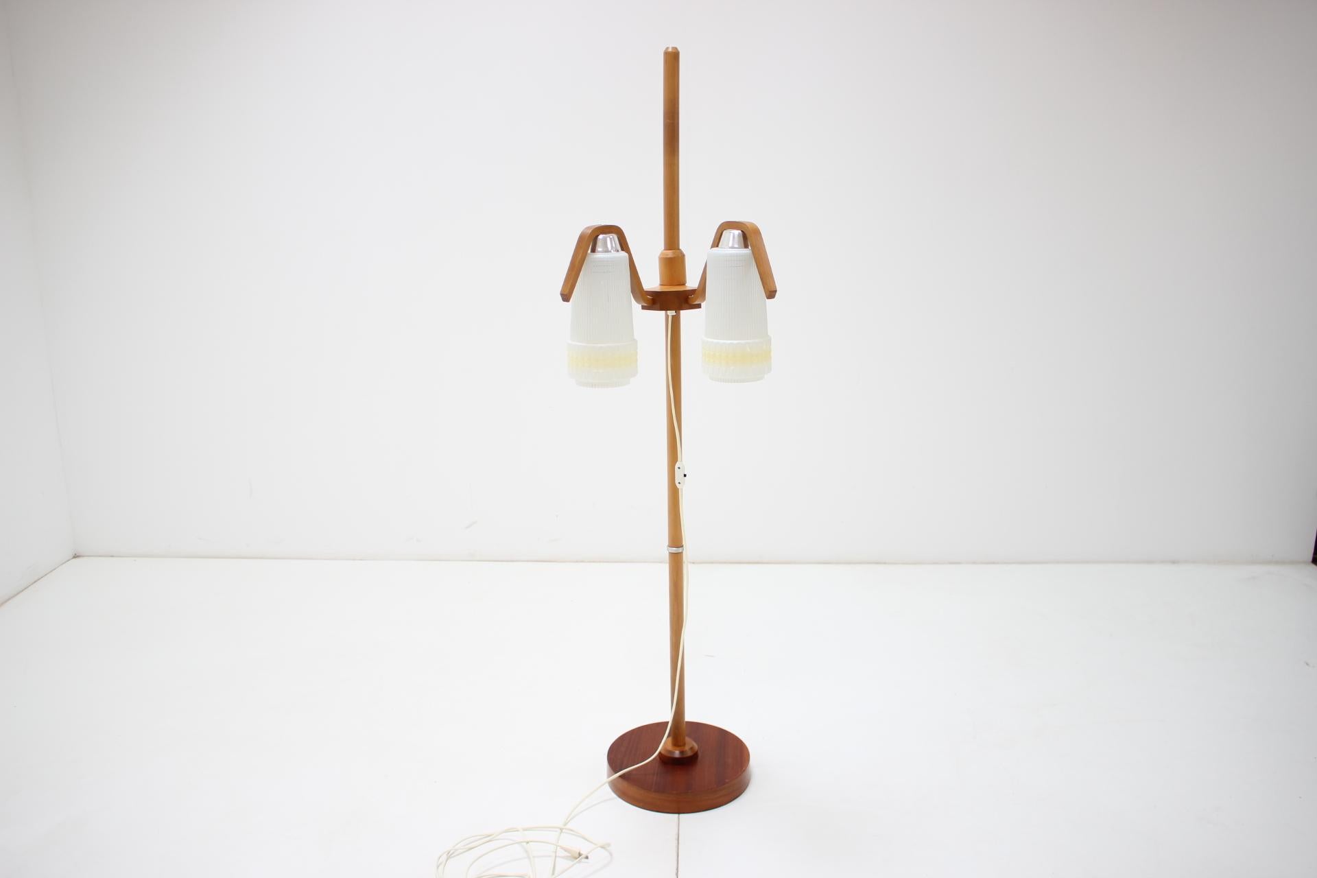 Late 20th Century Mid-Century Adjustable Floor Lamp, Dřevo Humpolec, 1970's For Sale
