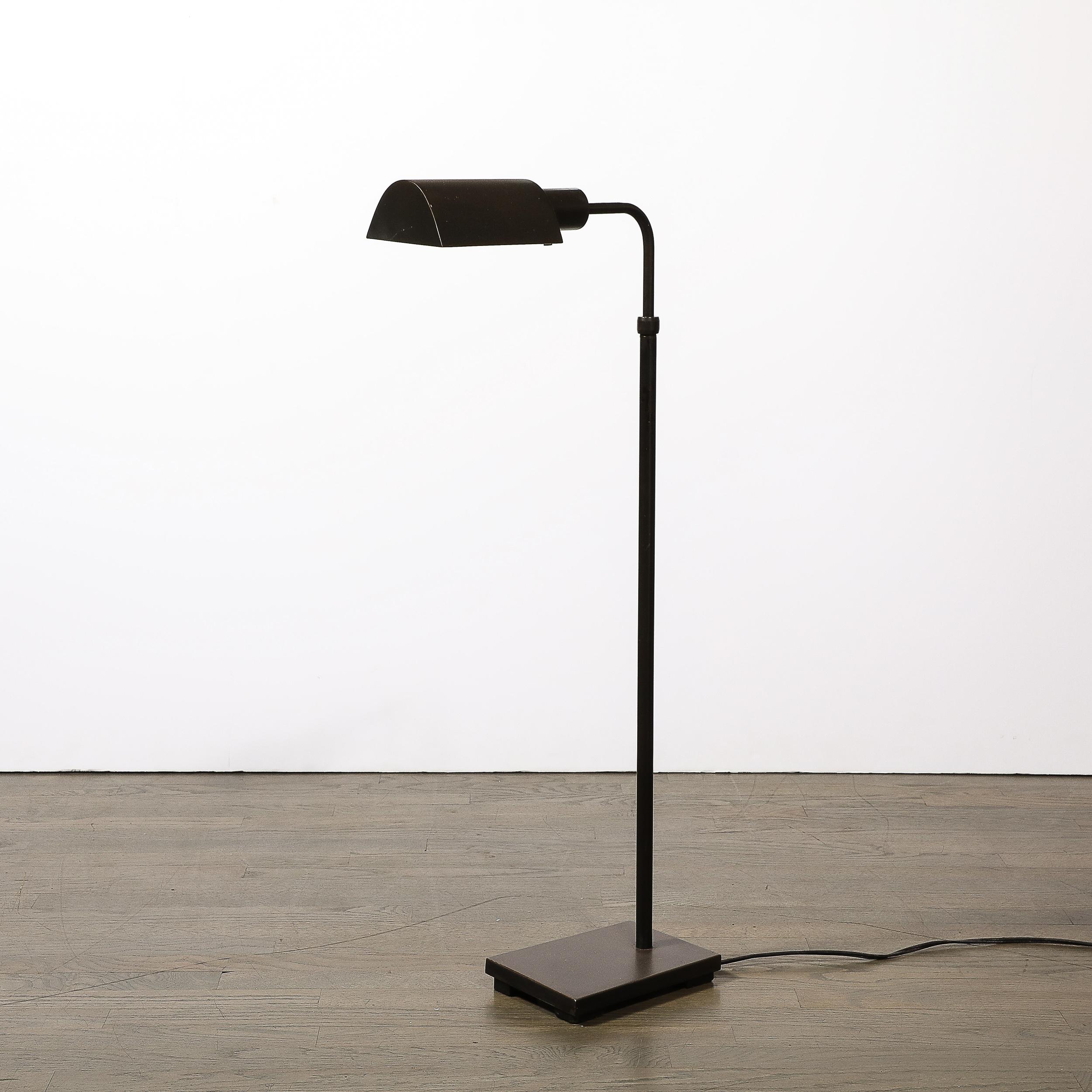 American Mid-Century Adjustable Floor Lamp in Oil Rubbed Bronze Manner of Cedric Hartman