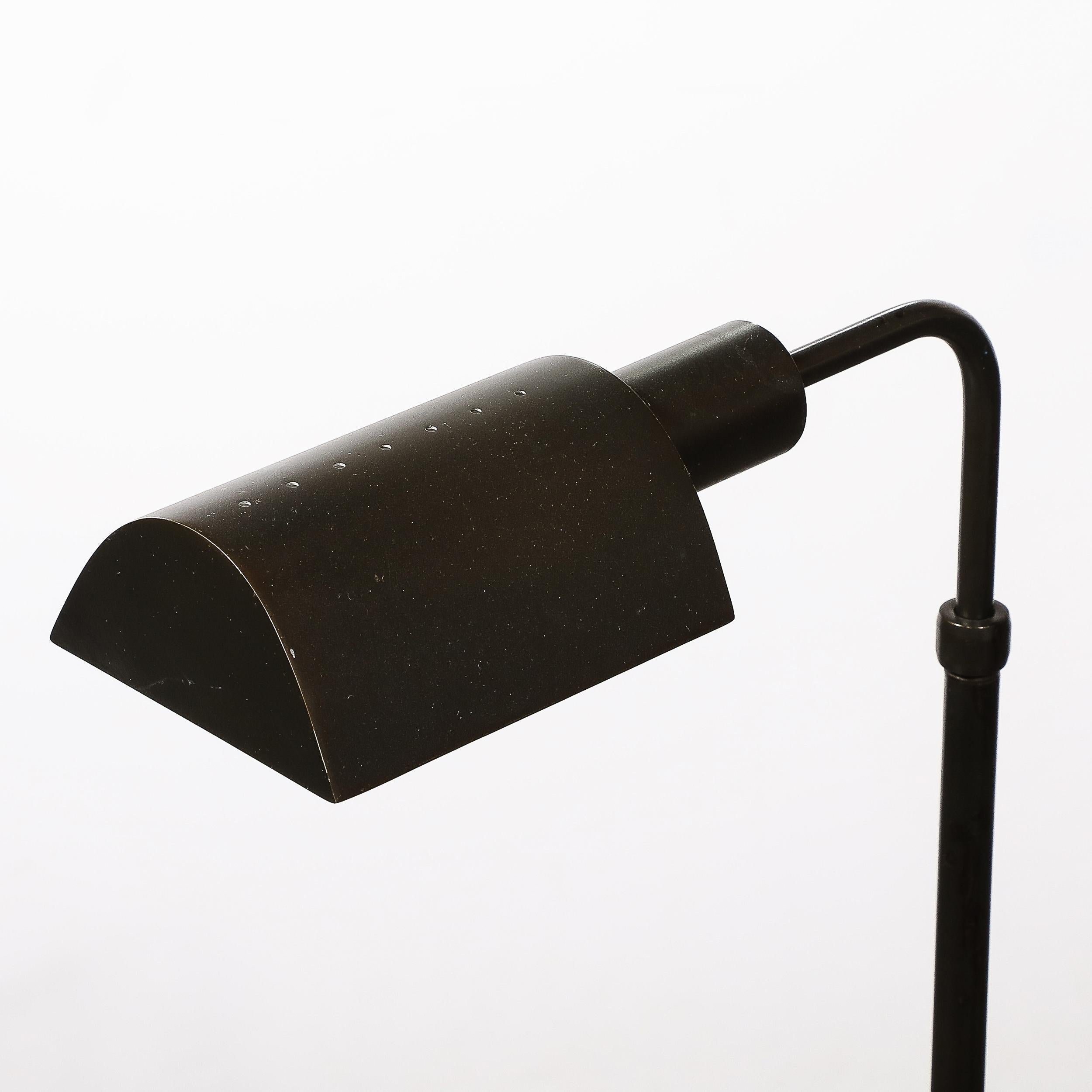 Mid-Century Adjustable Floor Lamp in Oil Rubbed Bronze Manner of Cedric Hartman In Excellent Condition In New York, NY