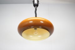 Mid-Century Adjustable Glass Pendant Lamp, Europe, 1970s