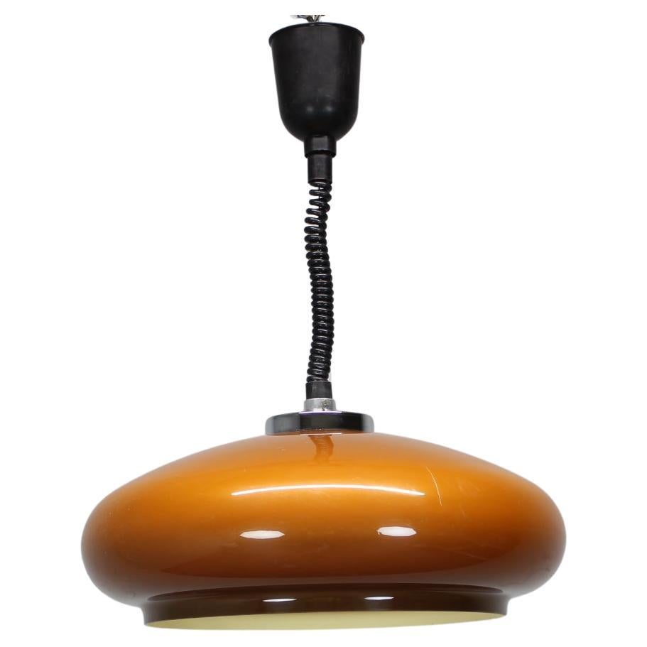 Mid-Century Adjustable Glass Pendant Lamp, Europe, 1970s