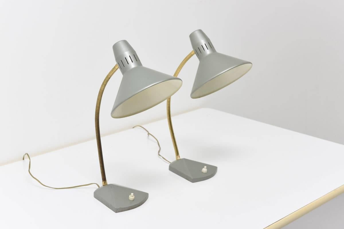 Mid-Century Adjustable Goose Neck Desk Lamp, Hala Zeist, 1960s In Good Condition In Antwerp, BE
