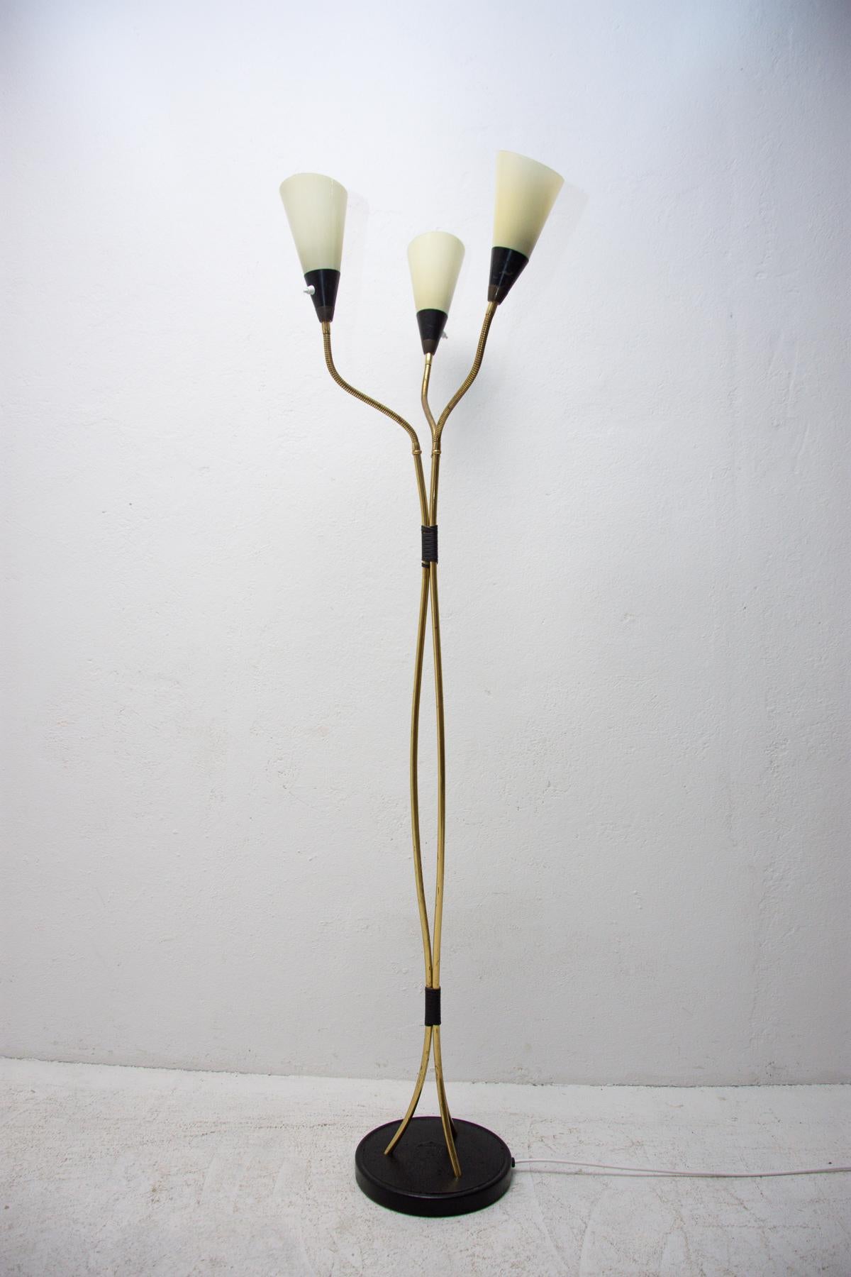 20th Century Mid Century Adjustable Gooseneck Floor Lamp, Brussels Period, 1960´s For Sale