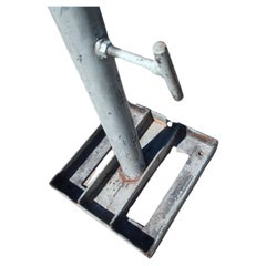 Mid Century Adjustable Industrial Iron Cafe Pub Table with Terra Verde Marble