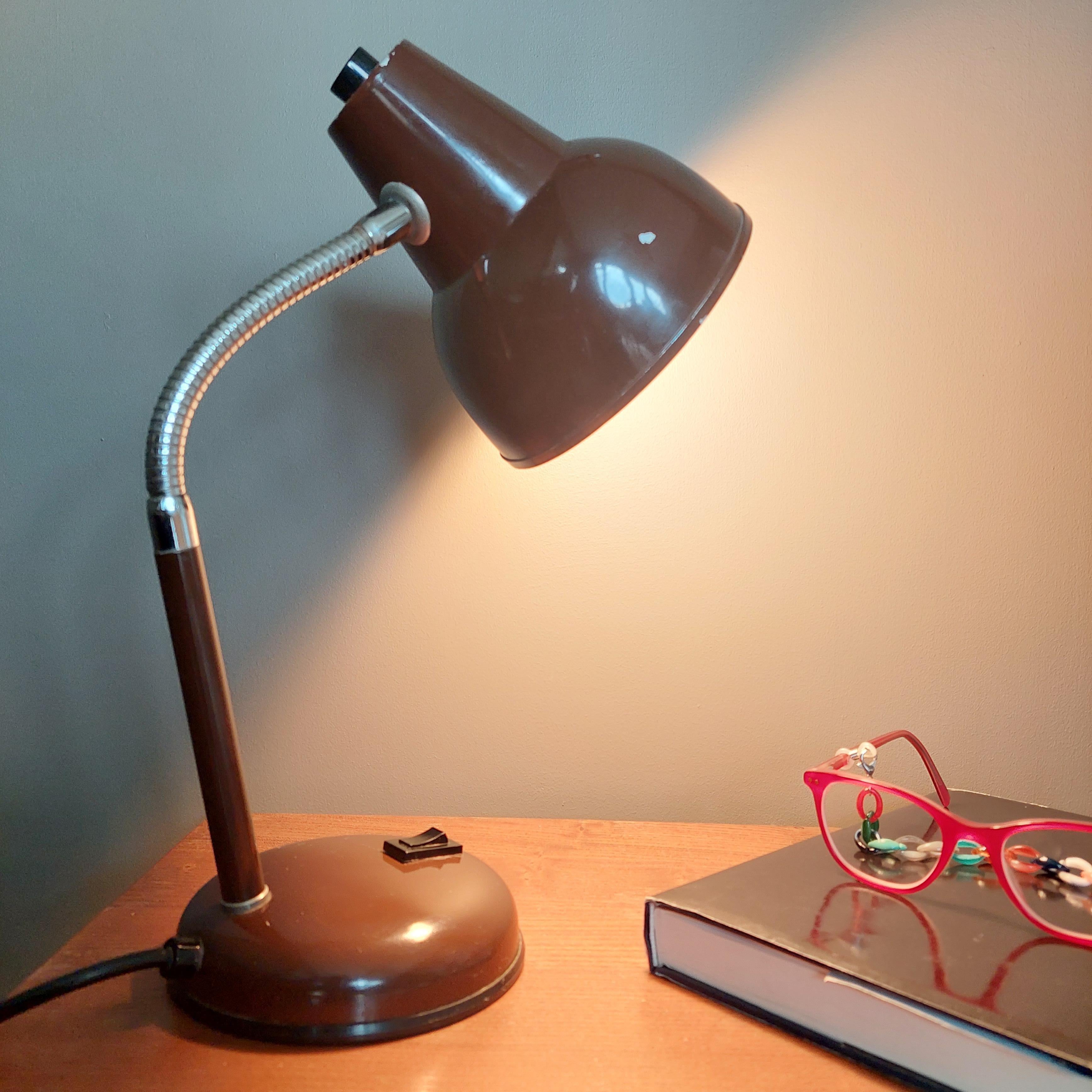 Late 20th Century Mid Century adjustable Italian Desk Lamp By Veneta Lumi Bhs 1970s 80s