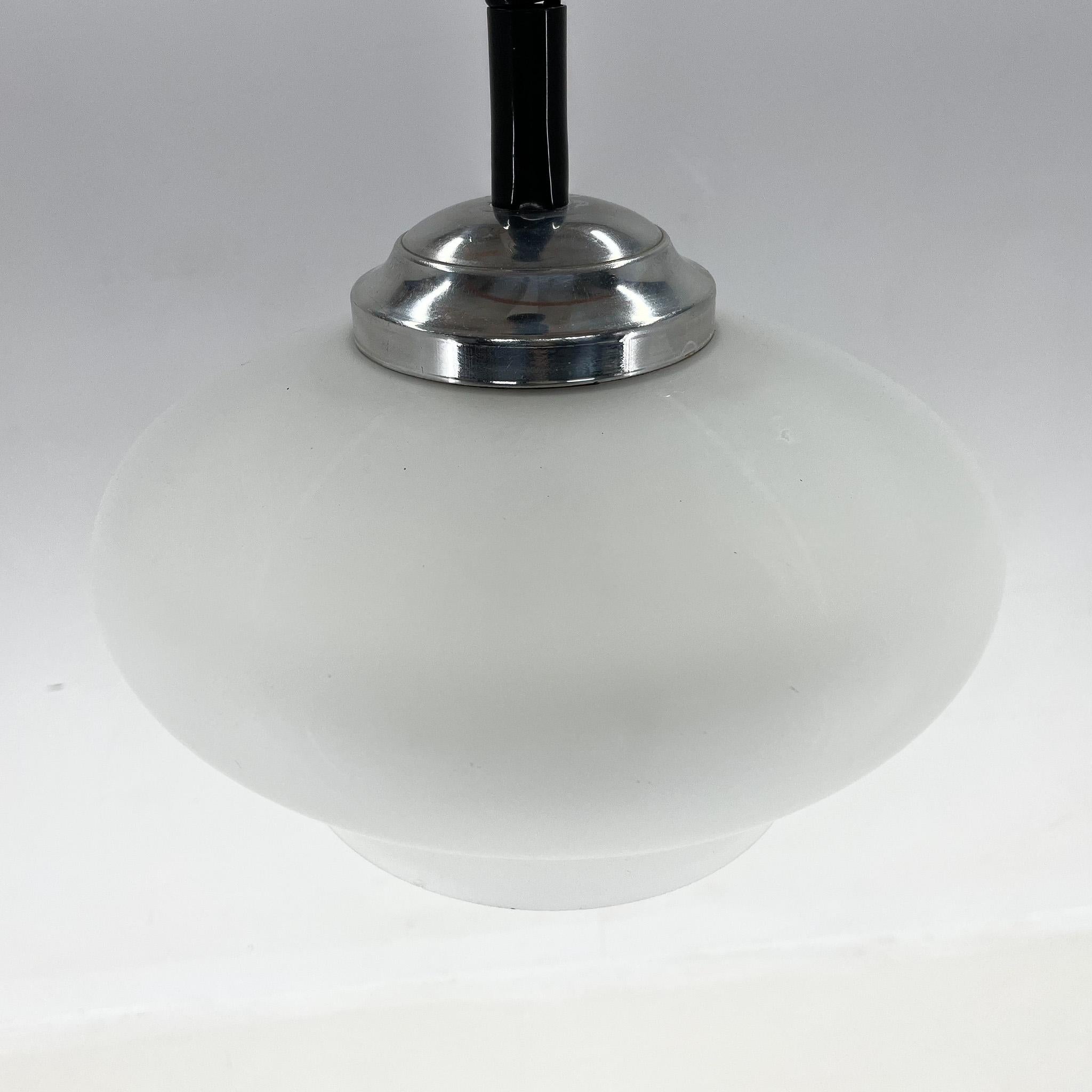 Mid-Century Modern Midcentury Adjustable Milk Glass Pendant