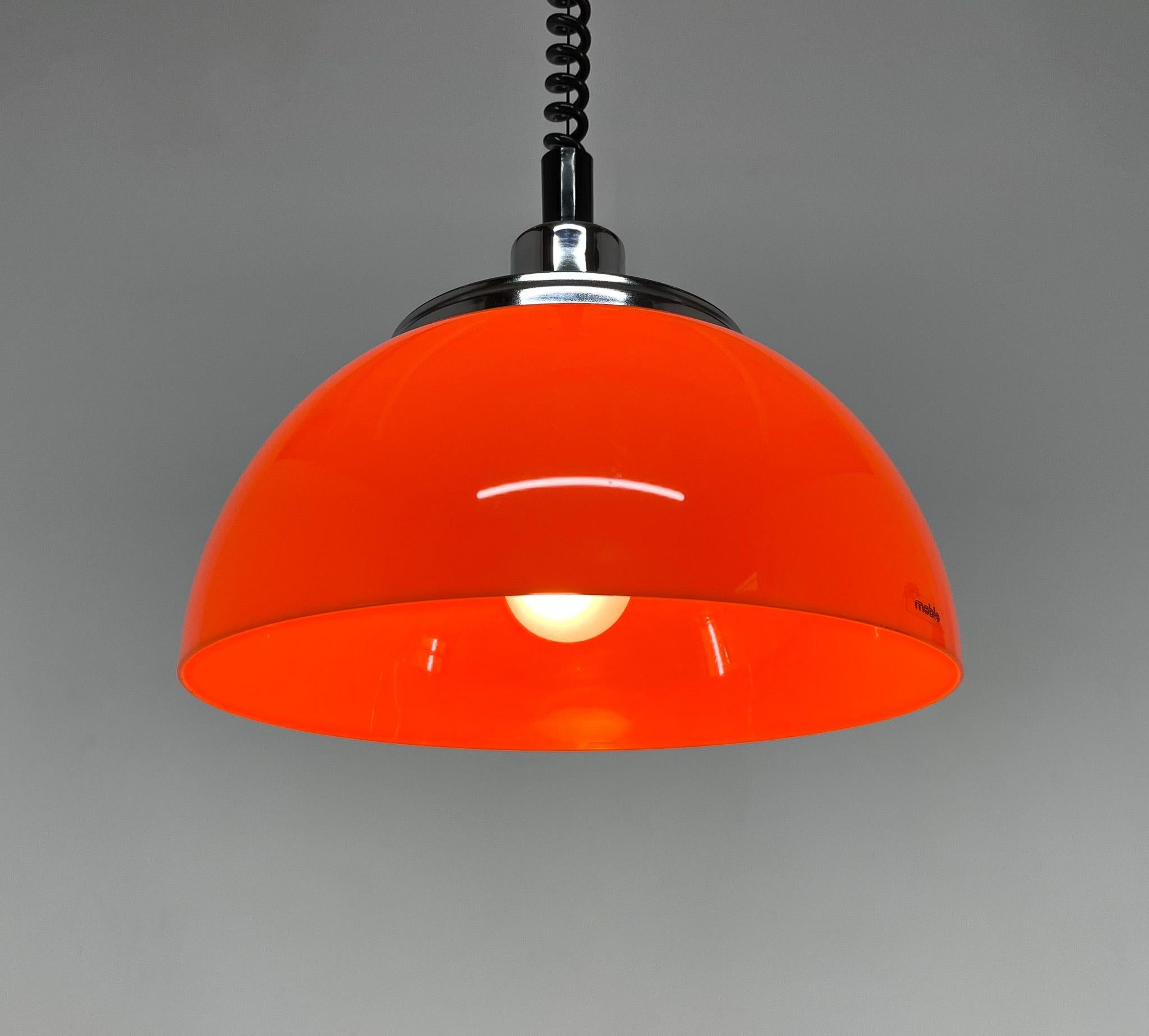 Plastic Mid-Century Adjustable Pendant by Harvey Guzzini for Meblo, Italy