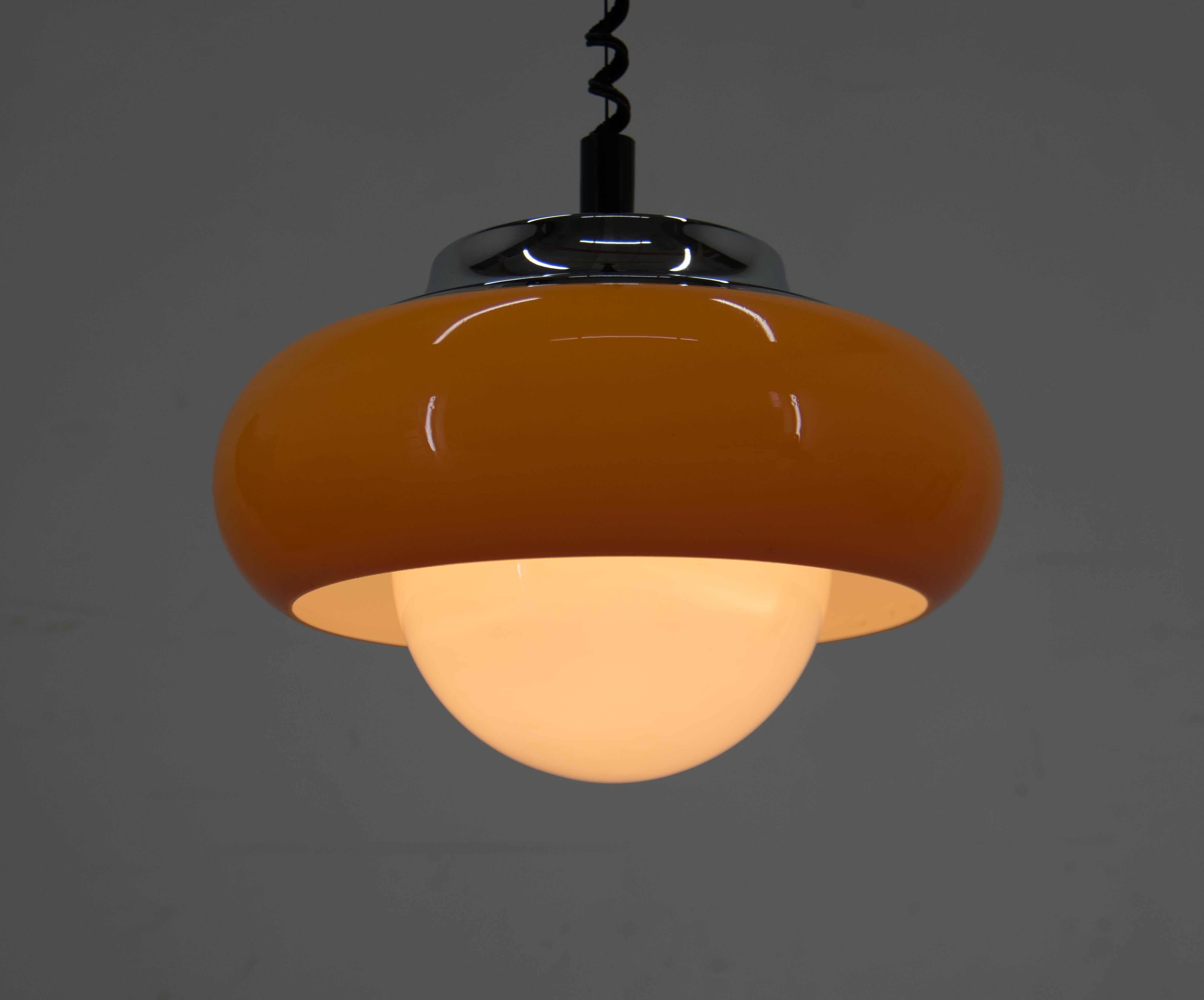 Mid Century Pendelleuchte Meblo, Harvey Guzzini, Italien, 1970er Jahre 4