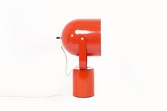 Midcentury Adjustable Red Orange Small Metal Spotlight Table Lamp