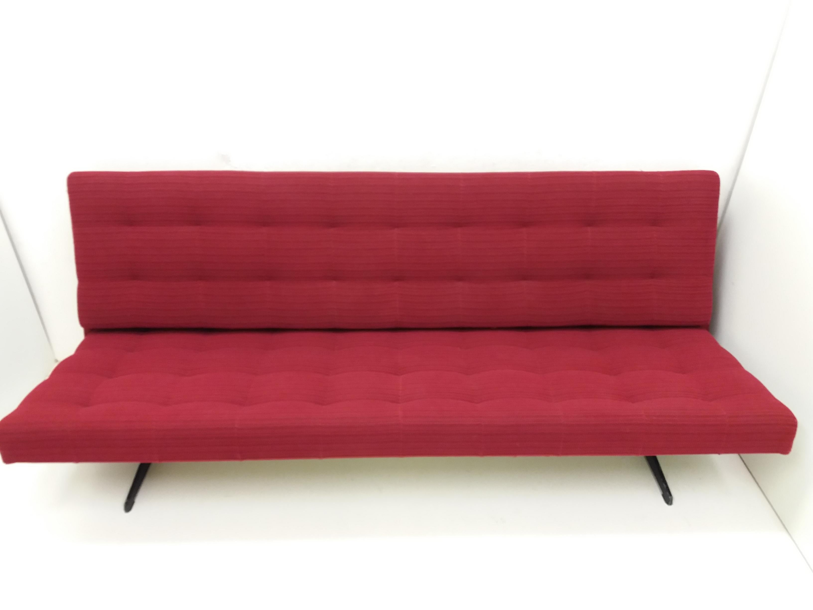 Mid-Century Modern Mid-Century Adjustable Red Sofa, 1968 For Sale