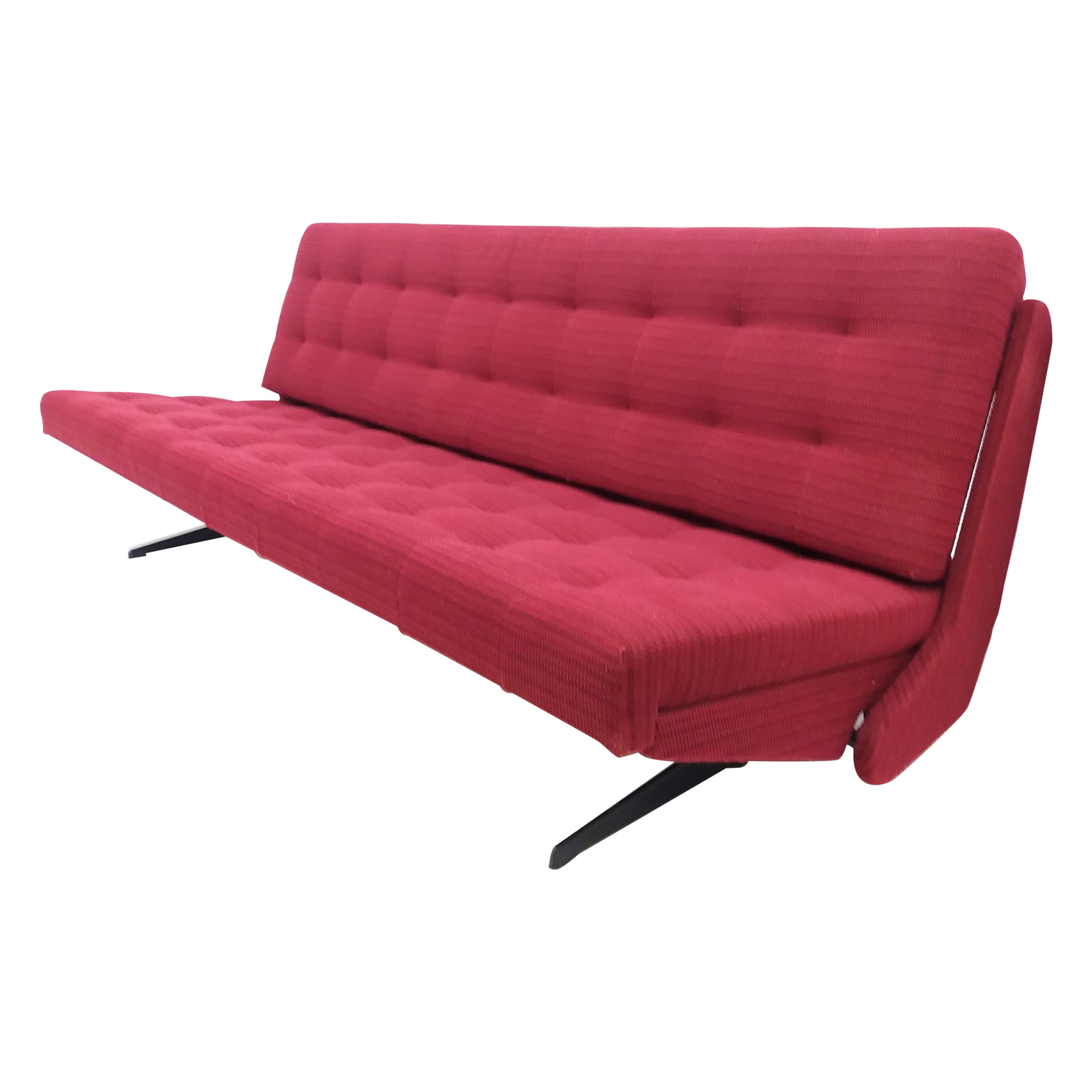 Mid-Century Adjustable Red Sofa, 1968 For Sale
