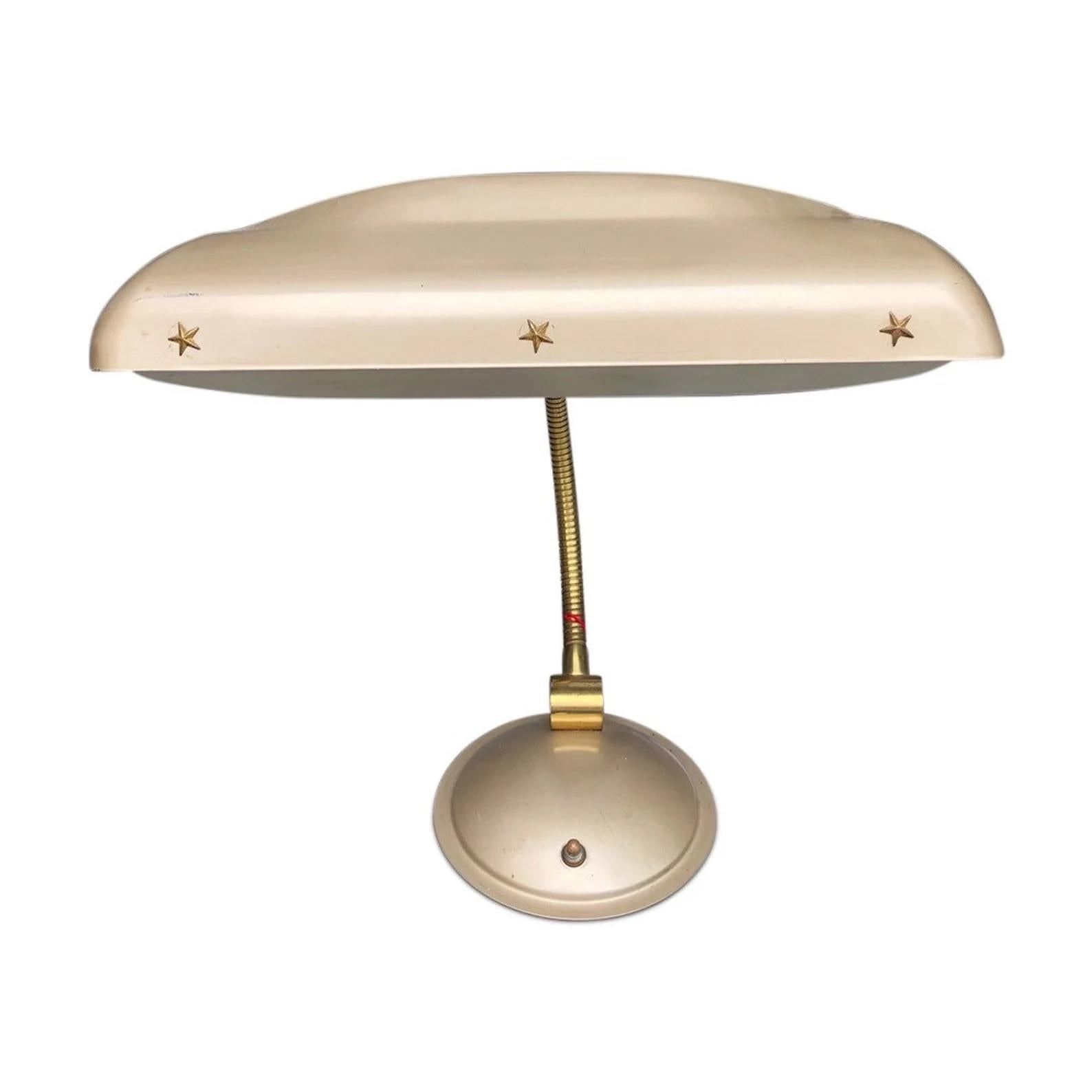 Mid-20th Century Mid Century Adjustable Retro Brass Desk Lamp